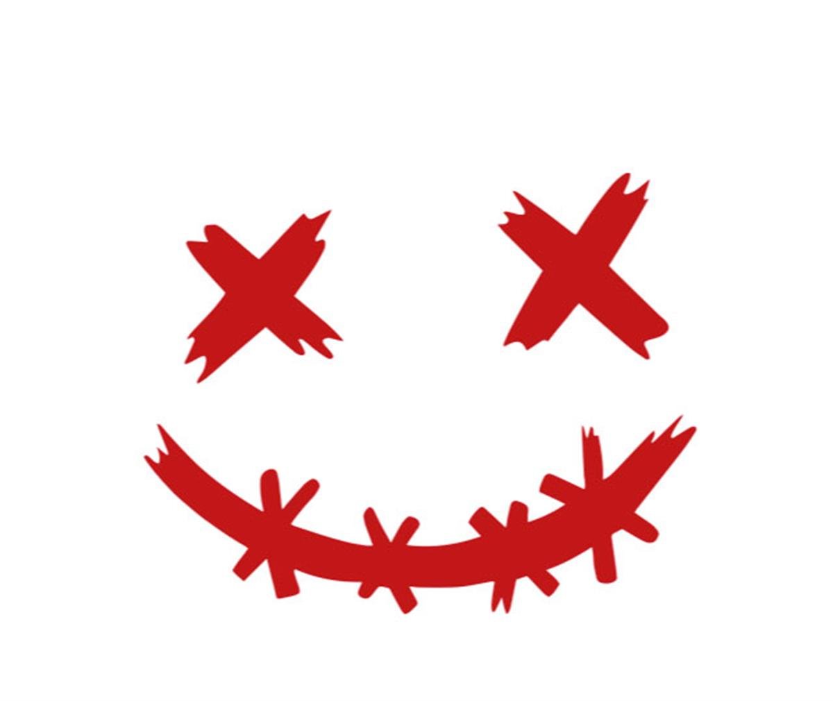 Motorsiklet Kask Gülümseme Vinil  Sticker Etiket Model