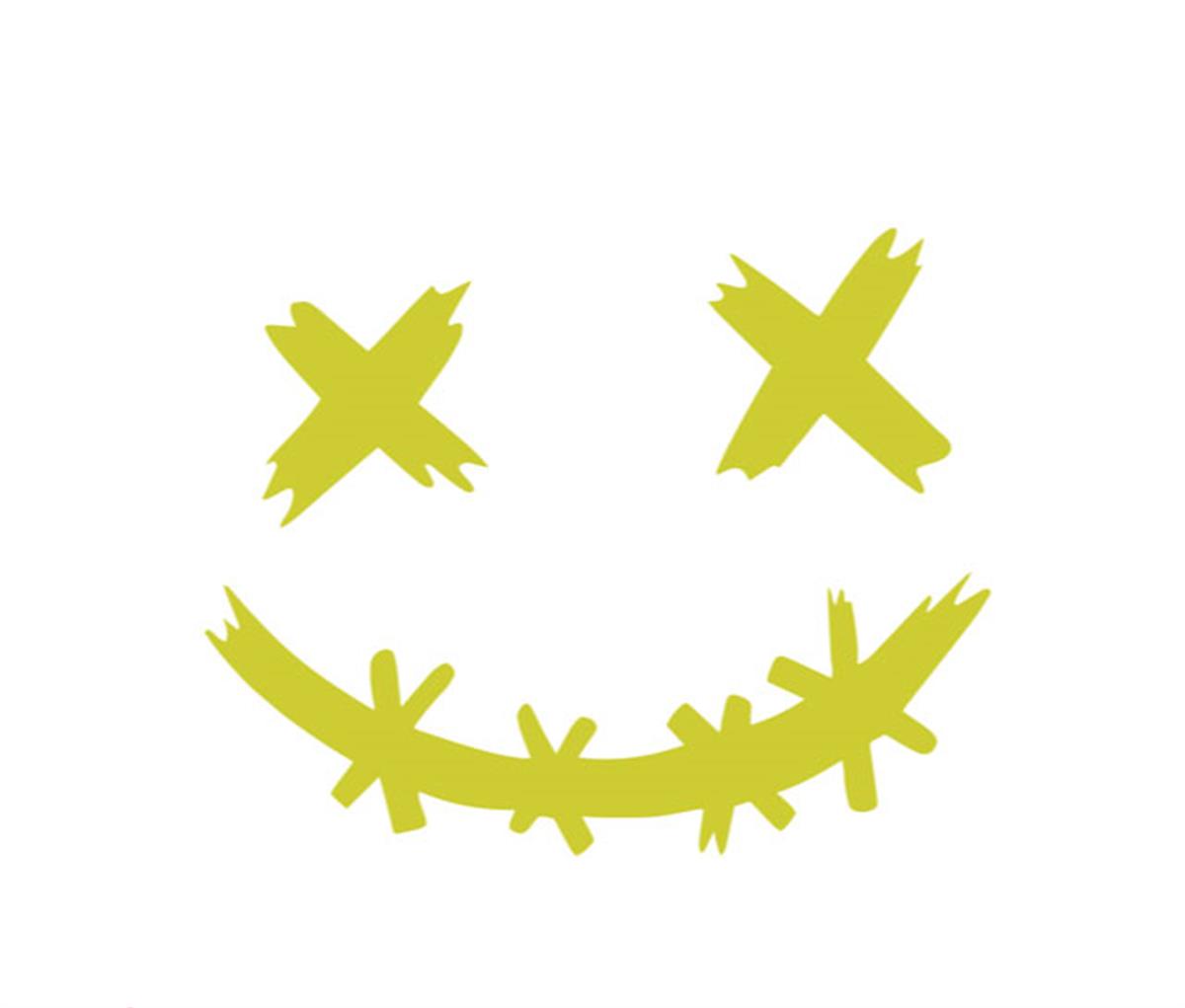 Motorsiklet Kask Gülümseme Vinil  Sticker Etiket Model