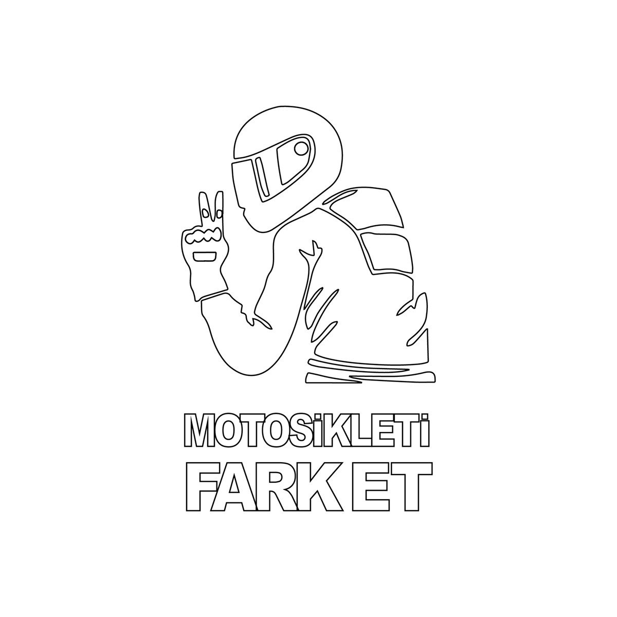 Motosikleti Farket Mini Sticker Etiket Modeli