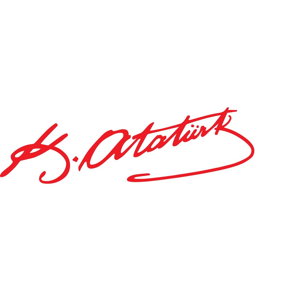 Mustafa Kemal Atatürk İmzalı Mini Sticker Etiket Modeli