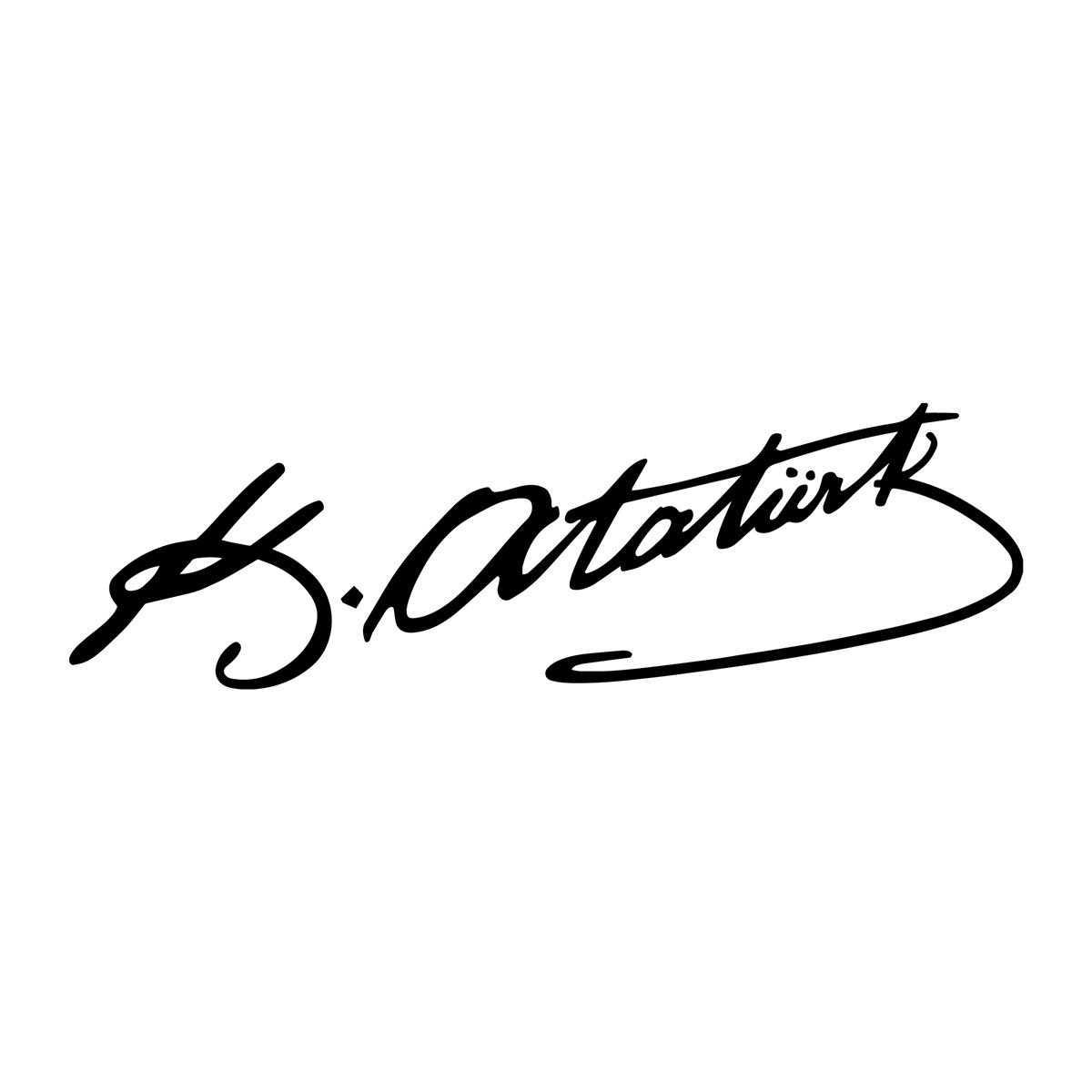 Mustafa Kemal Atatürk İmzalı Mini Sticker Etiket Modeli