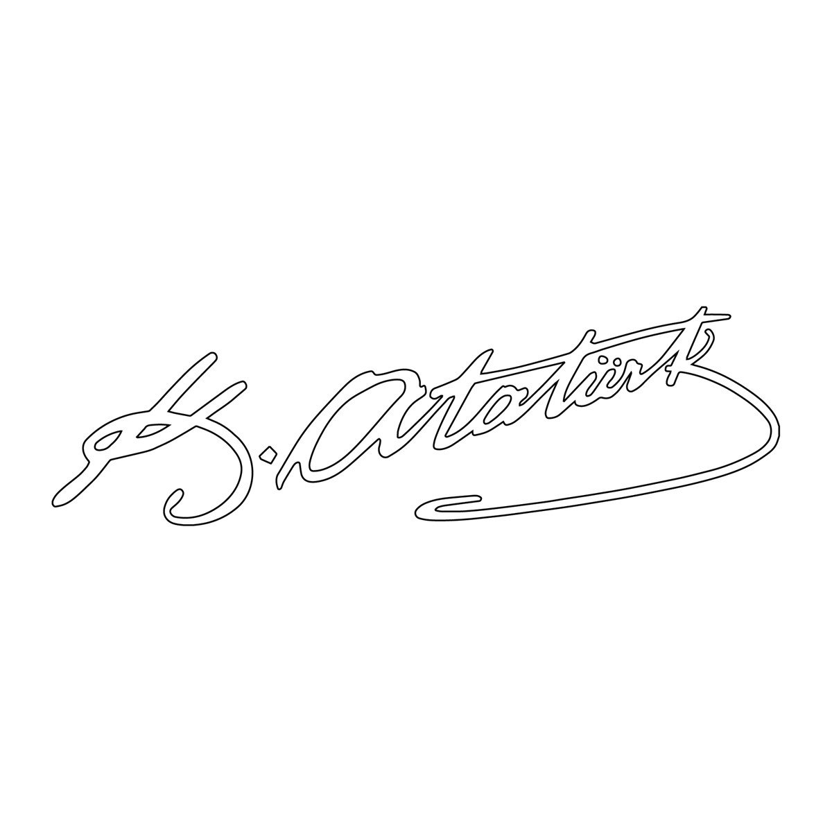 Mustafa Kemal Atatürk İmzalı Mini Sticker Etiket Modeli