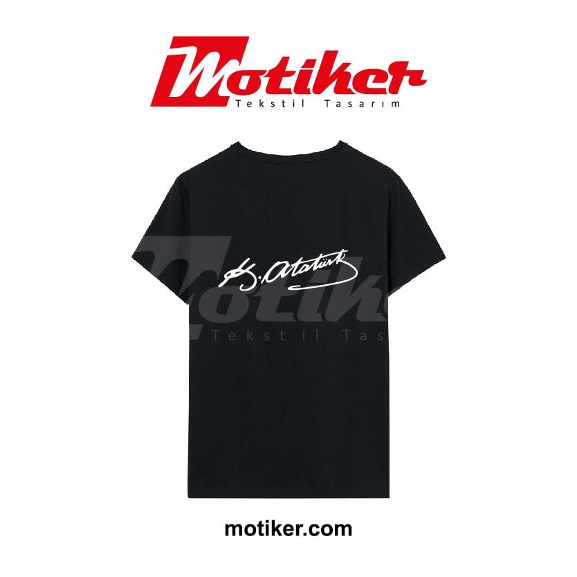 Mustafa Kemal Atatürk İmzası Baskılı Tshirt Modeli