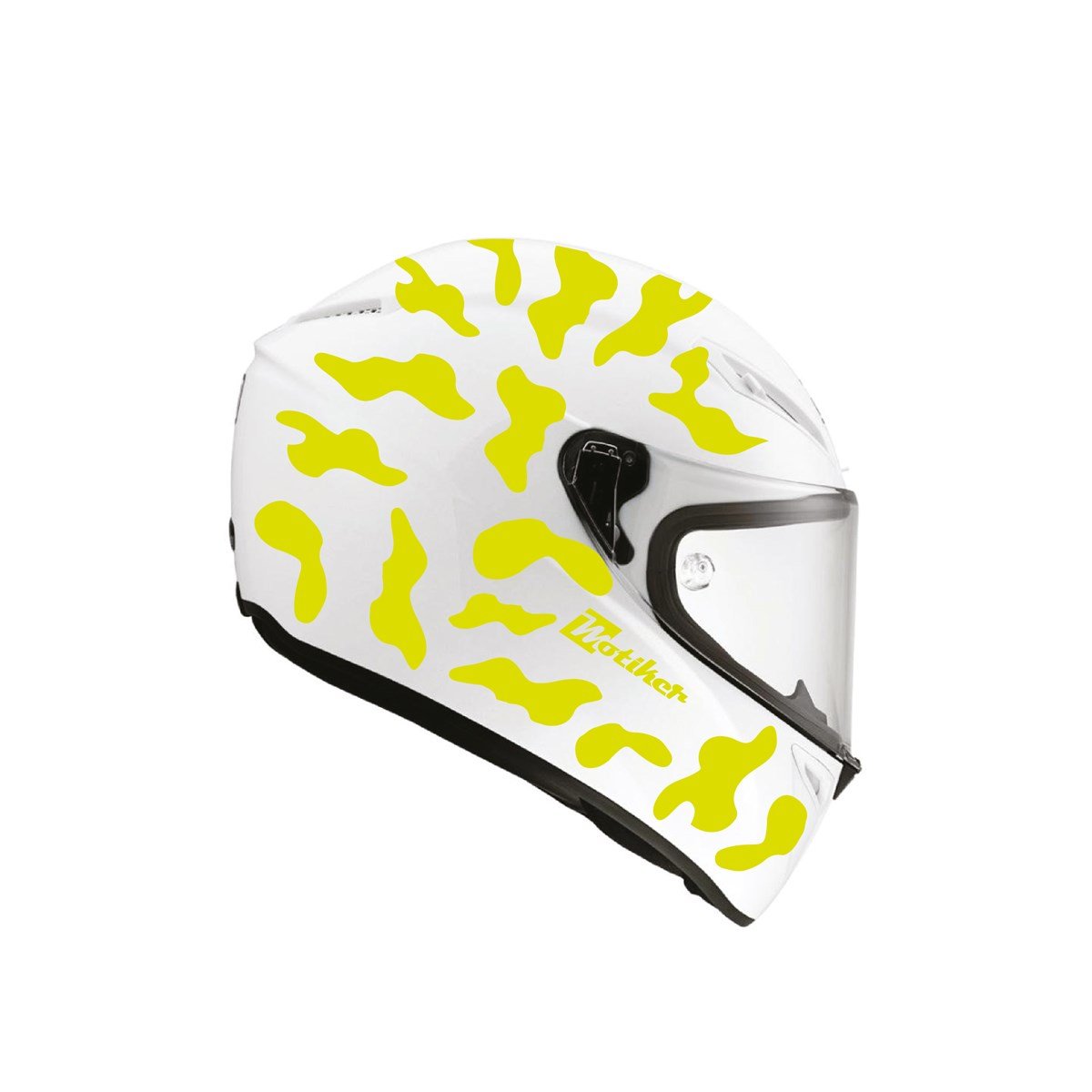Neon Sarı Kamuflaj Kask Sticker Modeli
