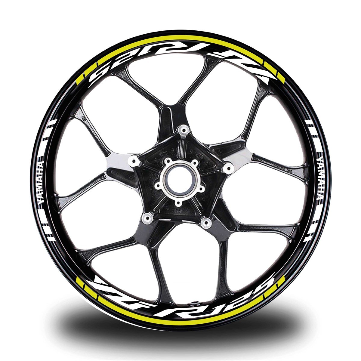 Neon Sarı Yamaha YZF R125 Takım Jant Sticker Etiket 