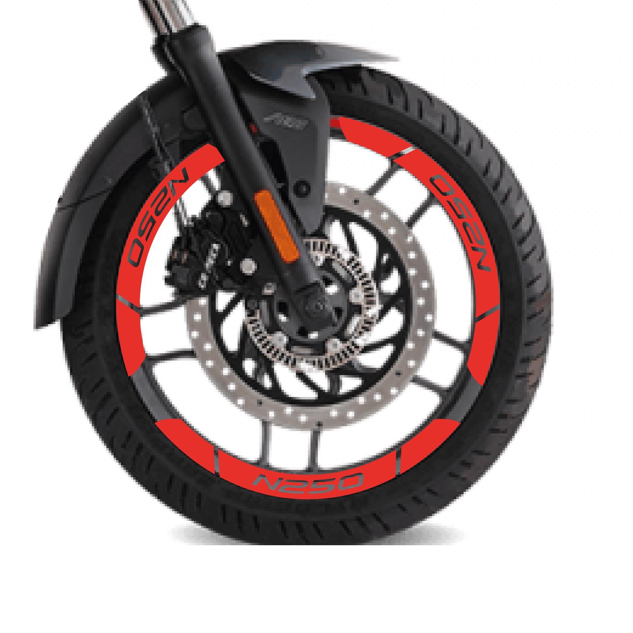N250Neon Turuncu Bajaj N250 Geniş Jant Sticker Etiket Modeli