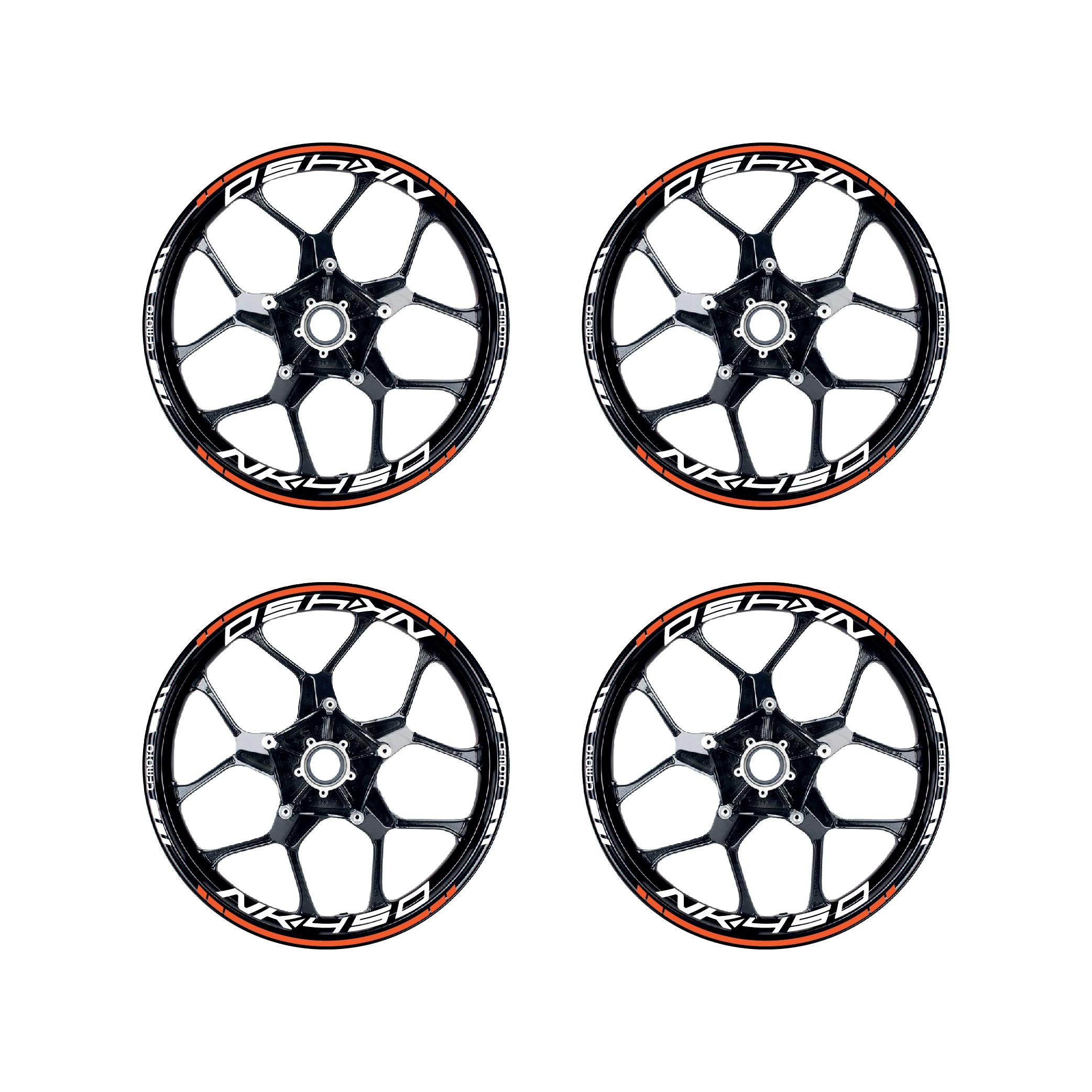 450 NKNeon Turuncu CFMOTO 450NK Motosiklet Jant Sticker Etiket Modeli İç & Dış Takım