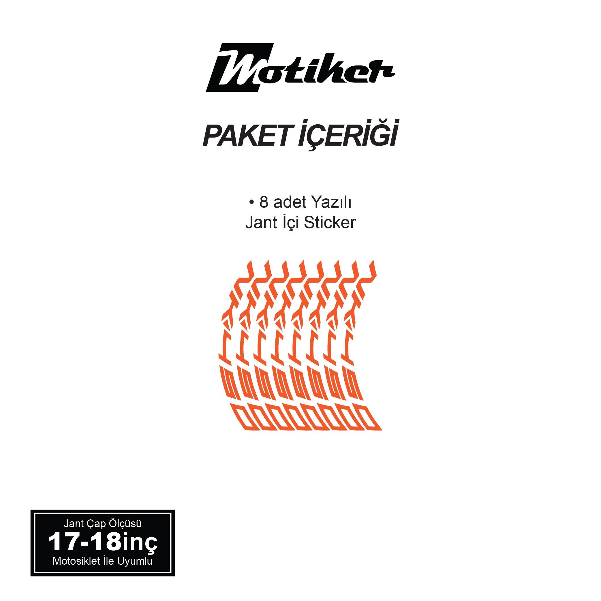 450 NKNeon Turuncu CFMOTO 450NK Yazılı 8 Li Jant İçi Yazı Sticker 