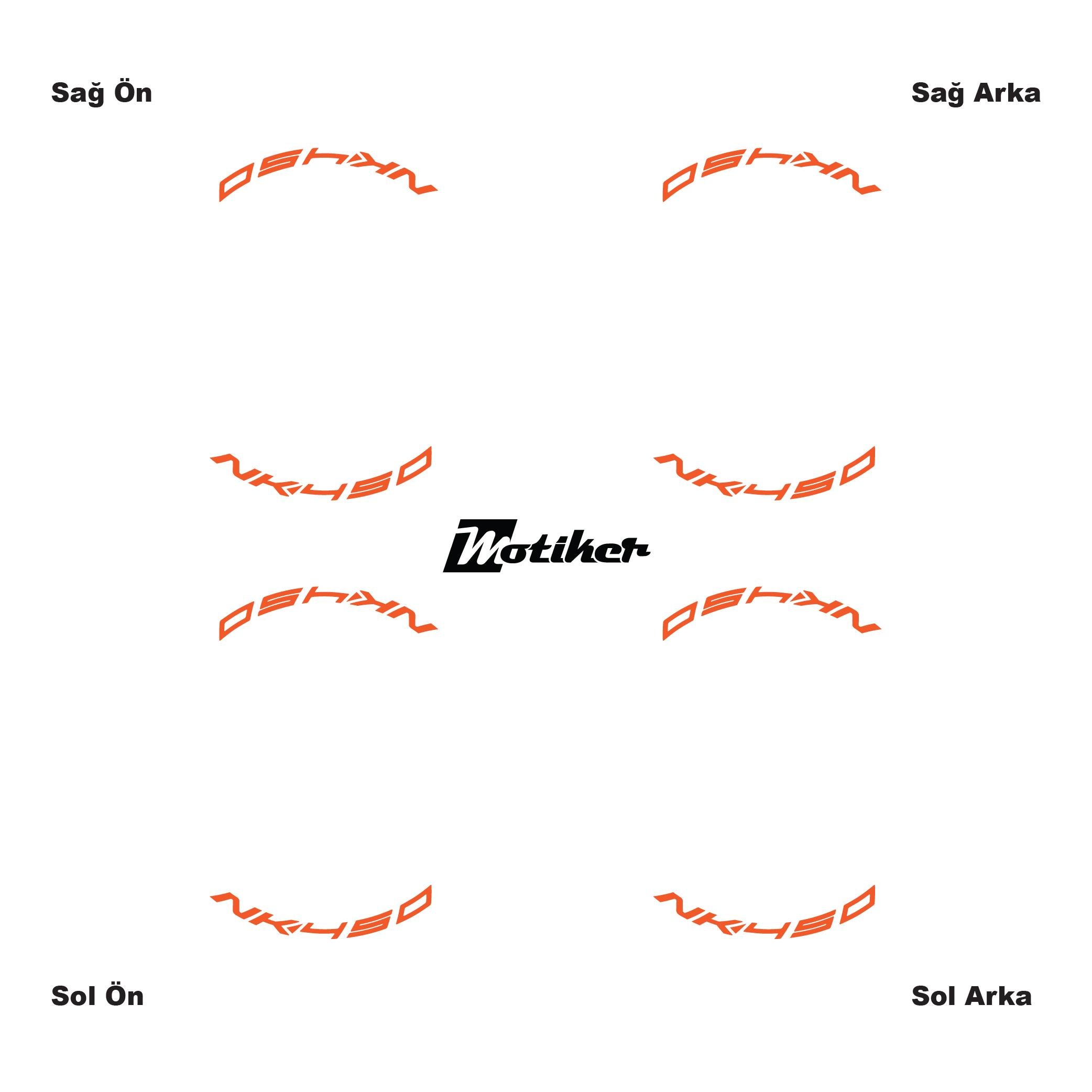 450 NKNeon Turuncu CFMOTO 450NK Yazılı 8 Li Jant İçi Yazı Sticker 