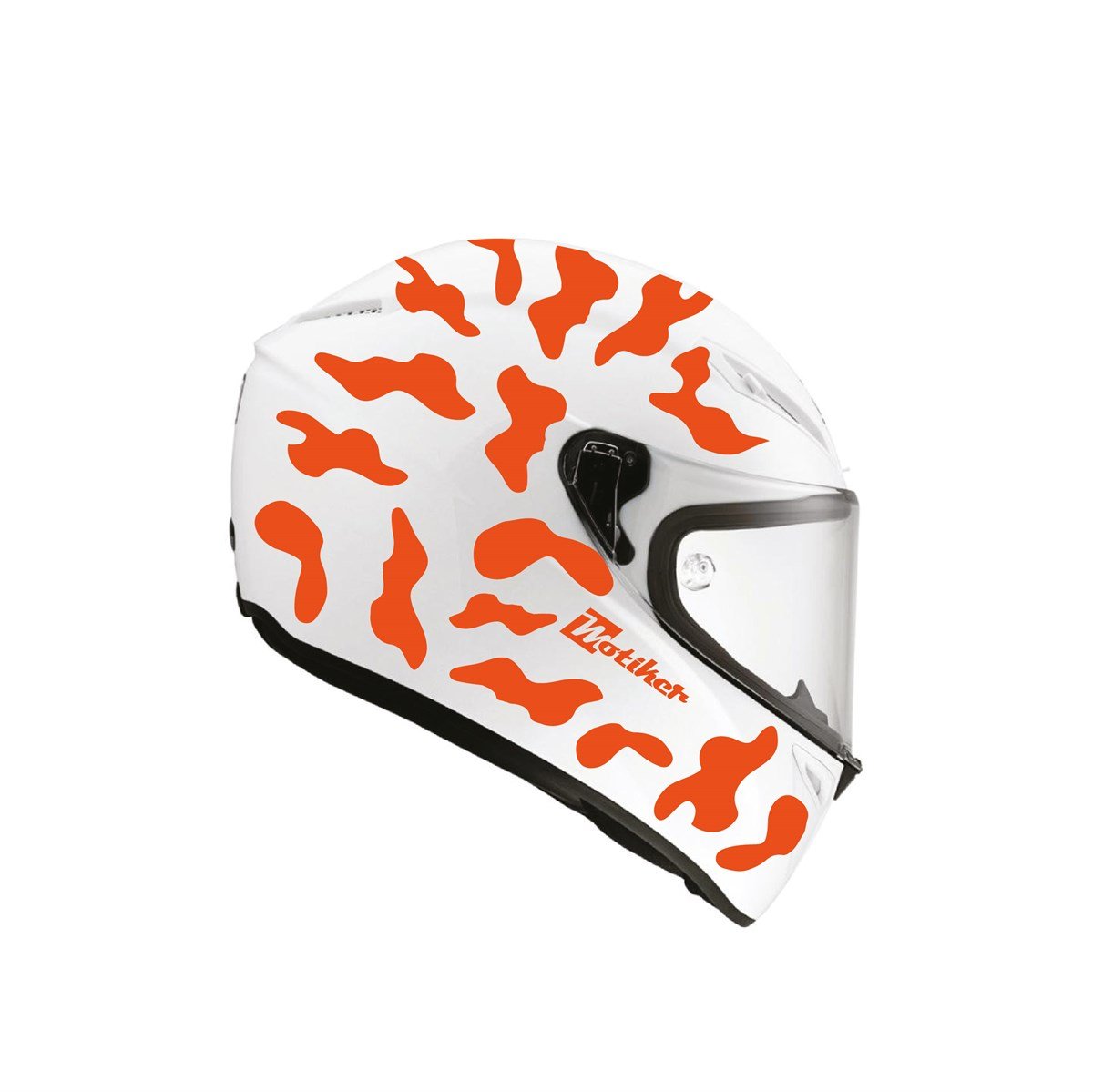 Neon Turuncu Kamuflaj Kask Sticker Modeli 2