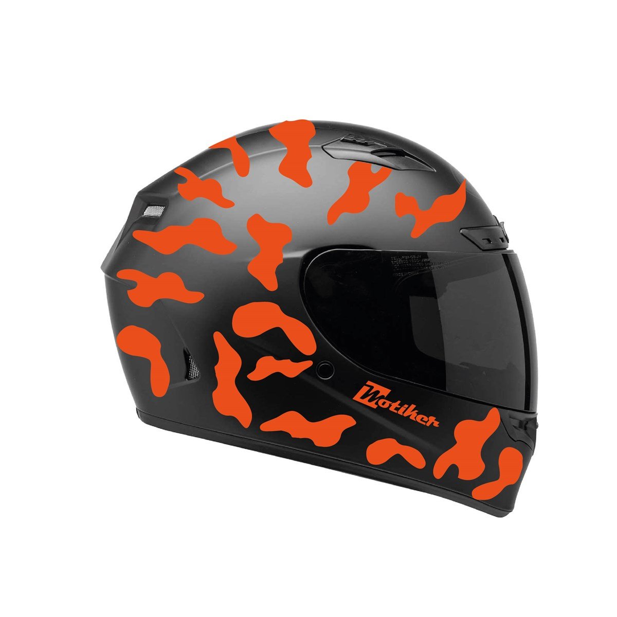 Neon Turuncu Kamuflaj Kask Sticker Modeli