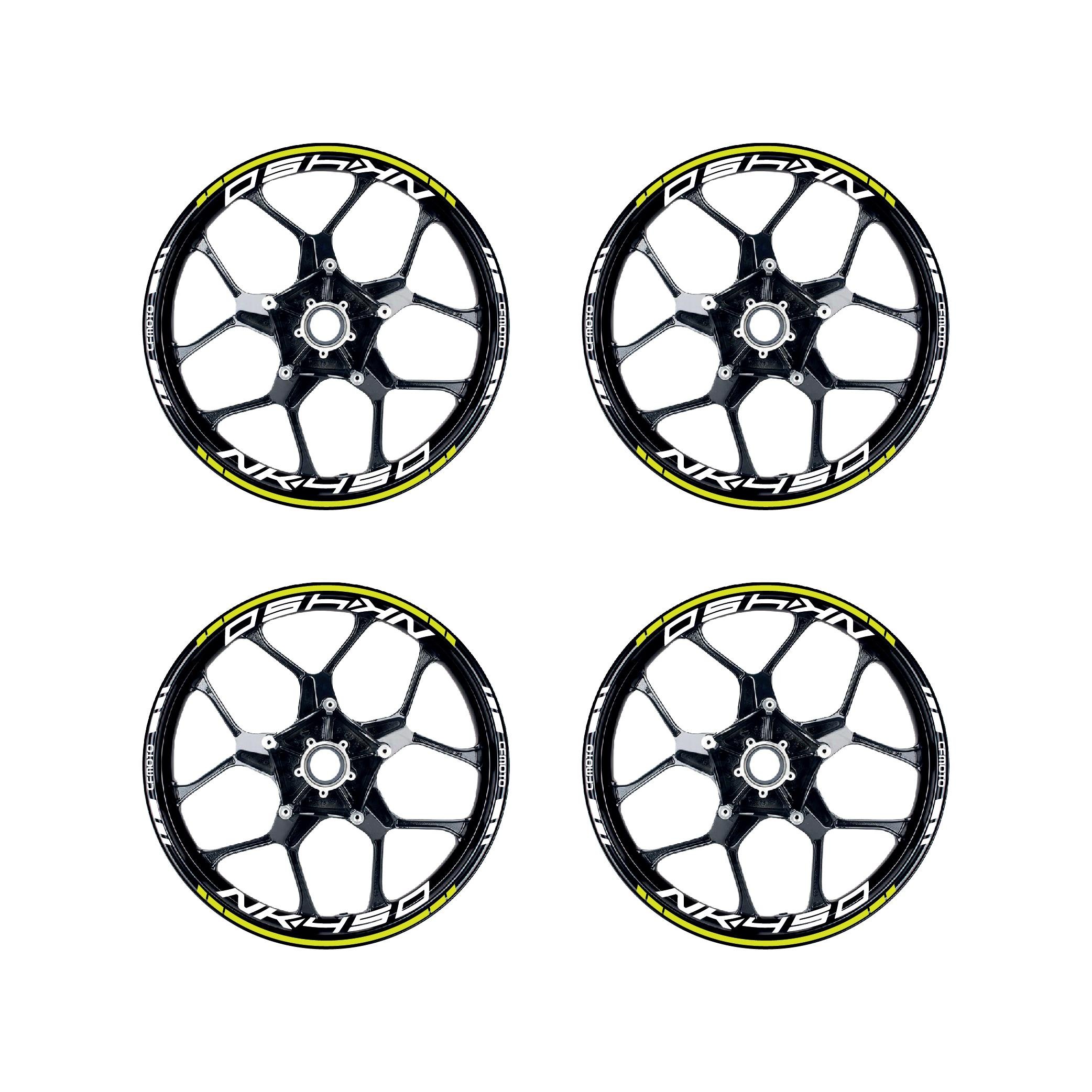 450 NKNeon Yeşil (Sarı) CFMOTO 450NK Motosiklet Jant Sticker Etiket Modeli İç & Dış Takım