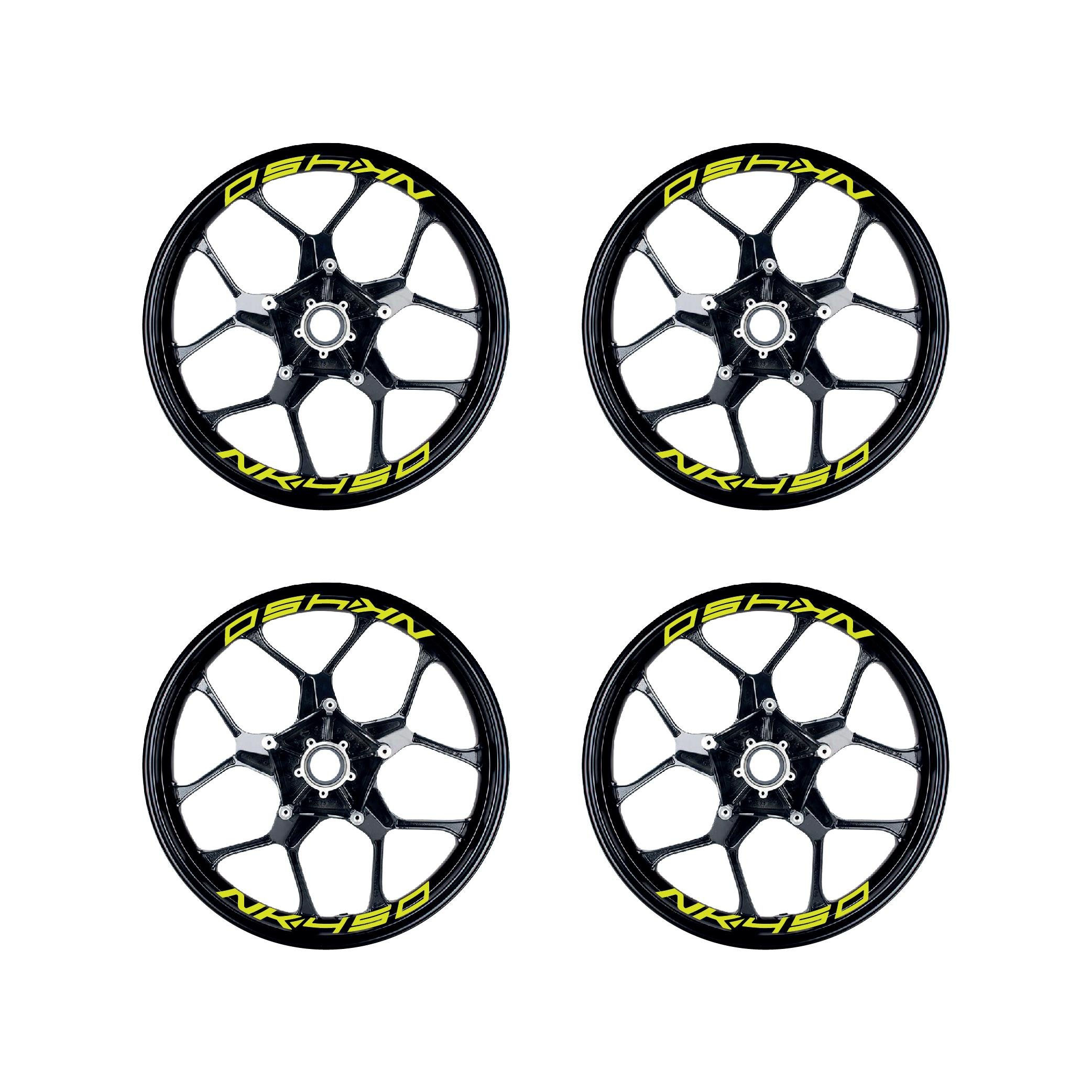 450 NKNeon Yeşil (Sarı) CFMOTO 450NK Yazılı 8 Li Jant İçi Yazı Sticker 