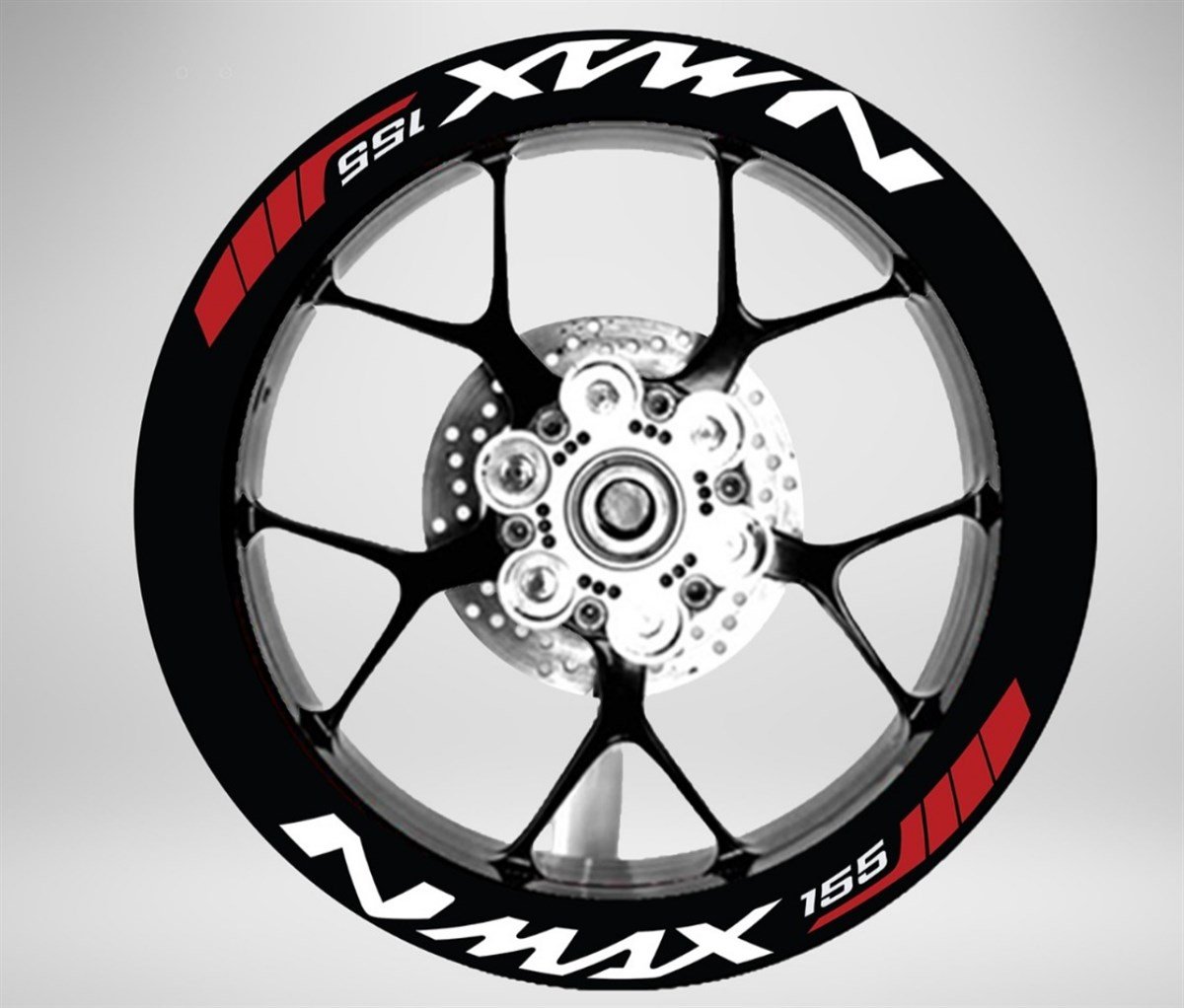 Nmax 155 Yazılı Beyaz Kırmızı Sticker Etiket Modeli