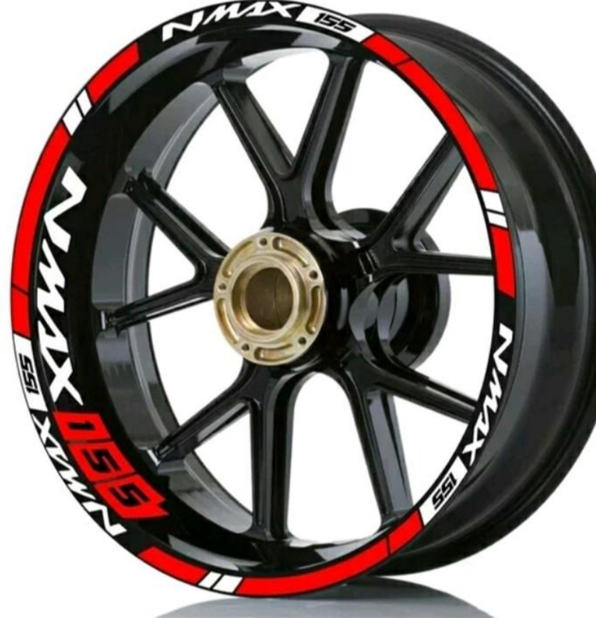 Nmax 155 Yazılı Kırmızı Beyaz Sticker Etiket Modeli