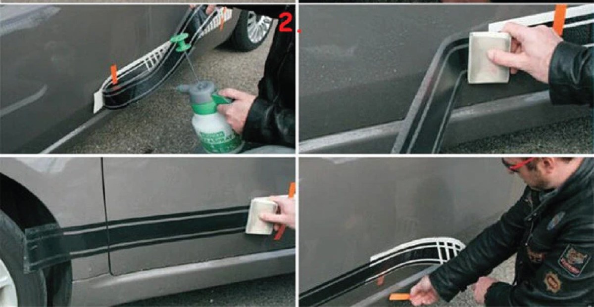 Ön Kaput Düz Şerit Çizgi Sticker Etiket Modeli