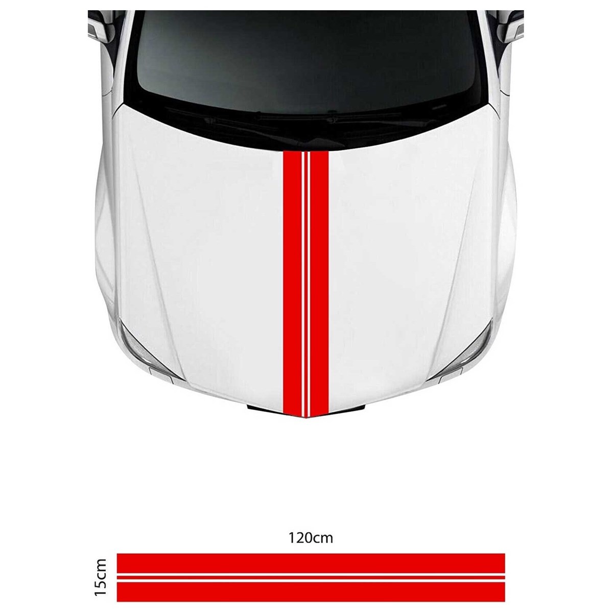Ön Kaput Kırmızı Şerit Sticker Sticker Etiket Modeli