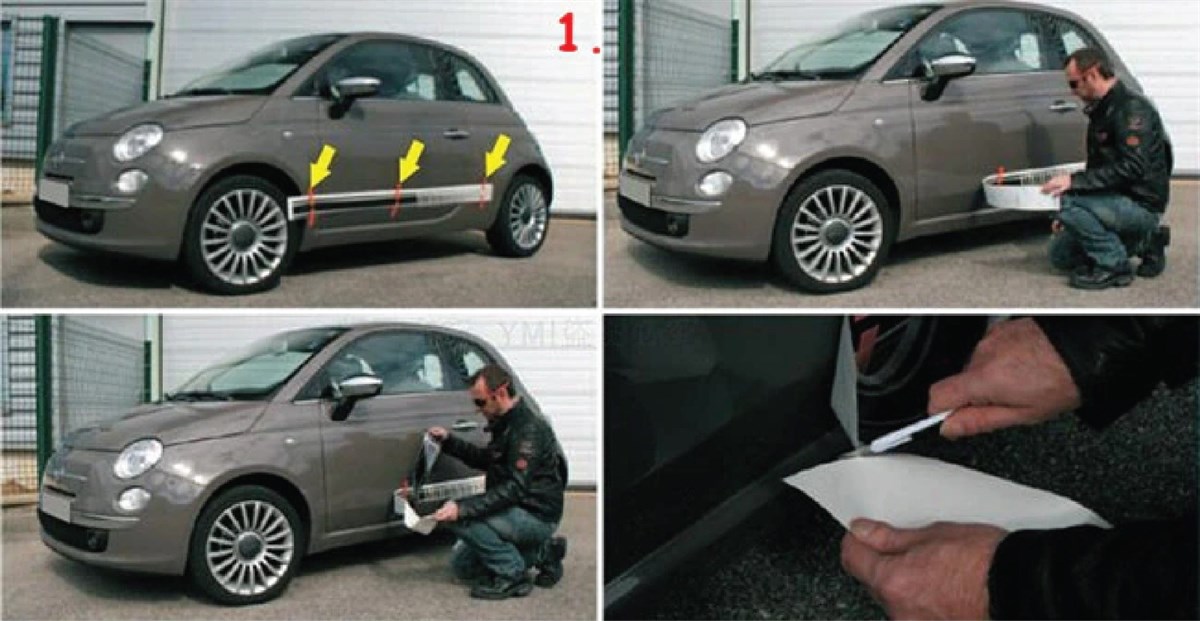 Ön Kaput Üç Düz Şerit Çizgi Sticker Etiket Modeli