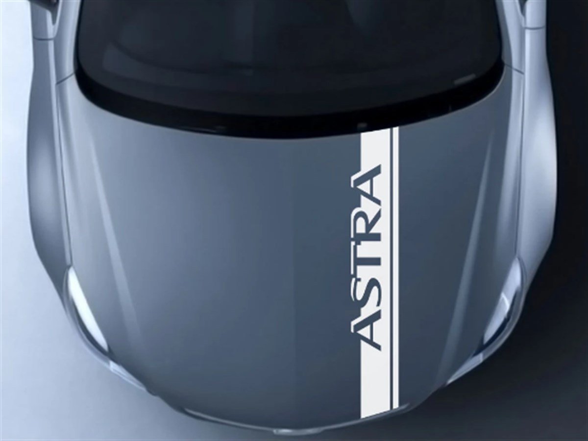 Opel Astra Ön Kaput Yazılı Sticker Etiket Modeli