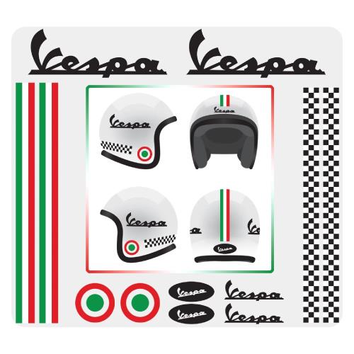Kask StickerPiaggio Vespa Kask Sticker Etiket Modeli