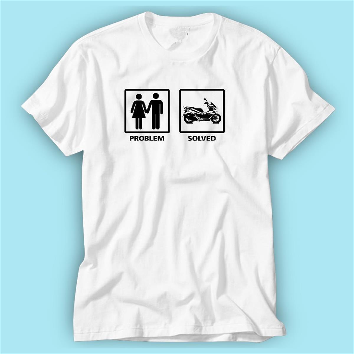 Problem Solved Beyaz Baskılı Tshirt Modeli