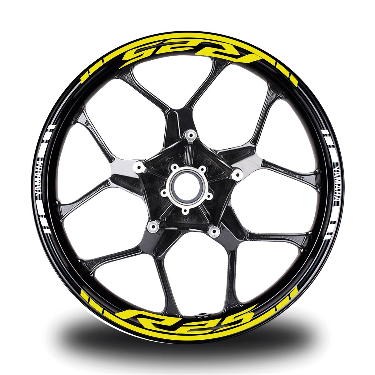 R25 Yazılı Sarı Takım Jant Sticker Modeli