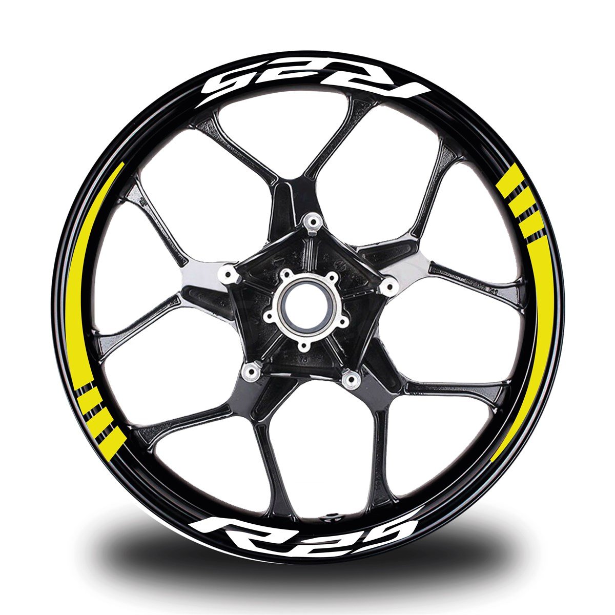 R25 Yazılı Sarı Takım Jant Sticker Modeli