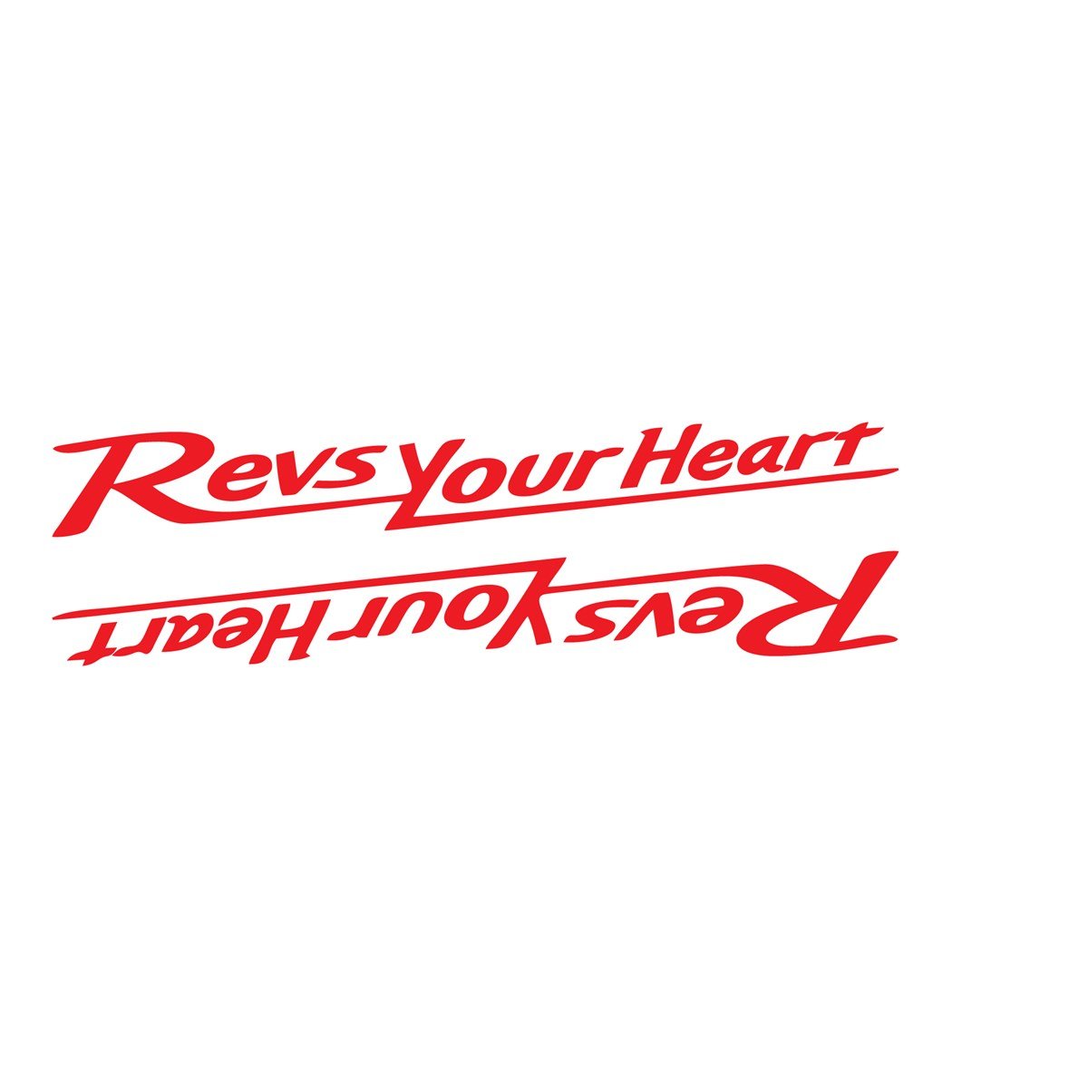 Revs Your Heart Yazılı Mini Sticker Etiket Modeli