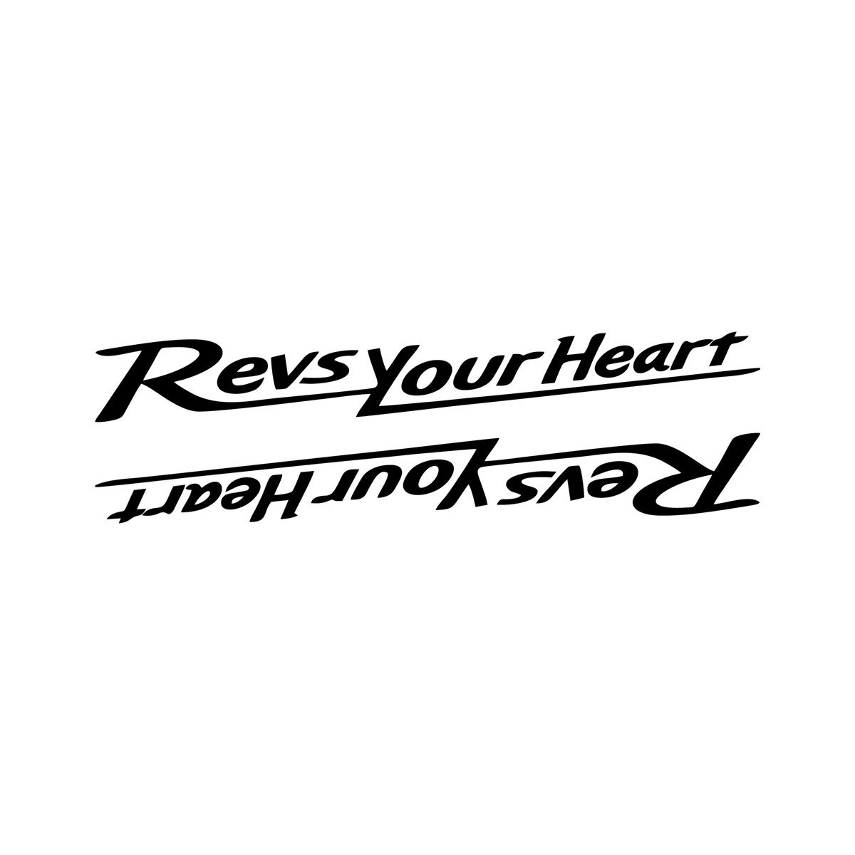 Revs Your Heart Yazılı Mini Sticker Etiket Modeli