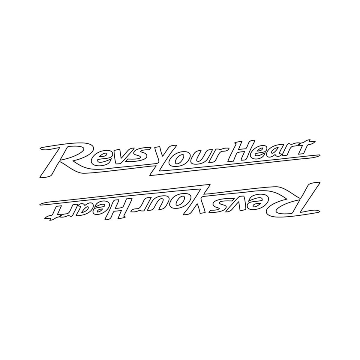 Revs Your Heart Yazılı Mini Sticker Etiket Modeli