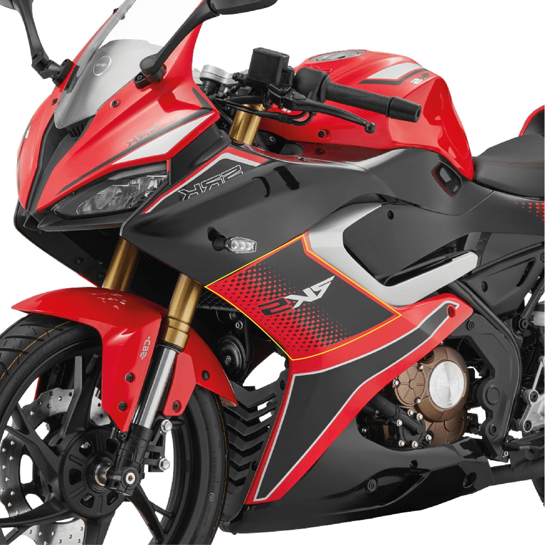 RKSRKS (QJ MOTOR) KIRMIZI SRK 125R SOL YAN GRENAJ ORJİNAL TASARIM STICKER ETİKET MODELİ