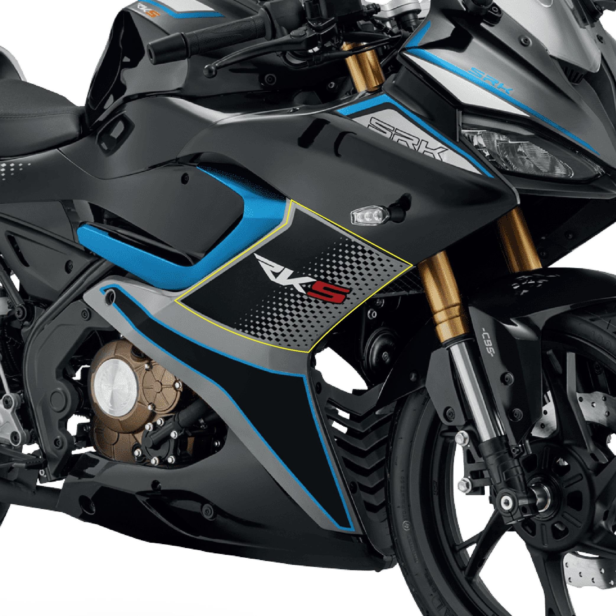 RKSRKS (QJ MOTOR) MAVİ SRK 125R SAĞ YAN GRENAJ ORJİNAL TASARIM STICKER ETİKET MODELİ