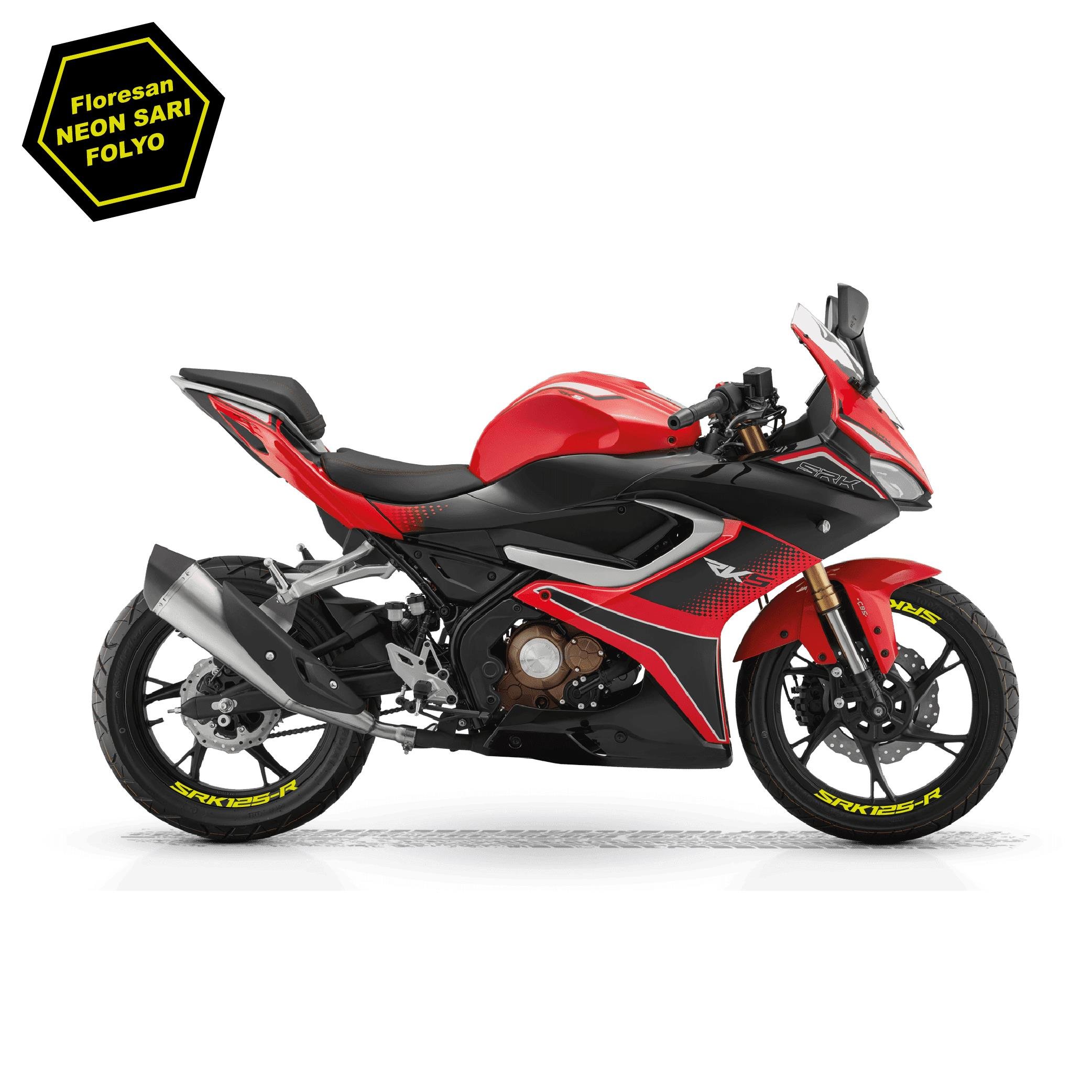 RKSRKS (QJ MOTOR) SRK 125-R Motosiklet Jant İçi Sticker Etiket Modeli Neon Sarı