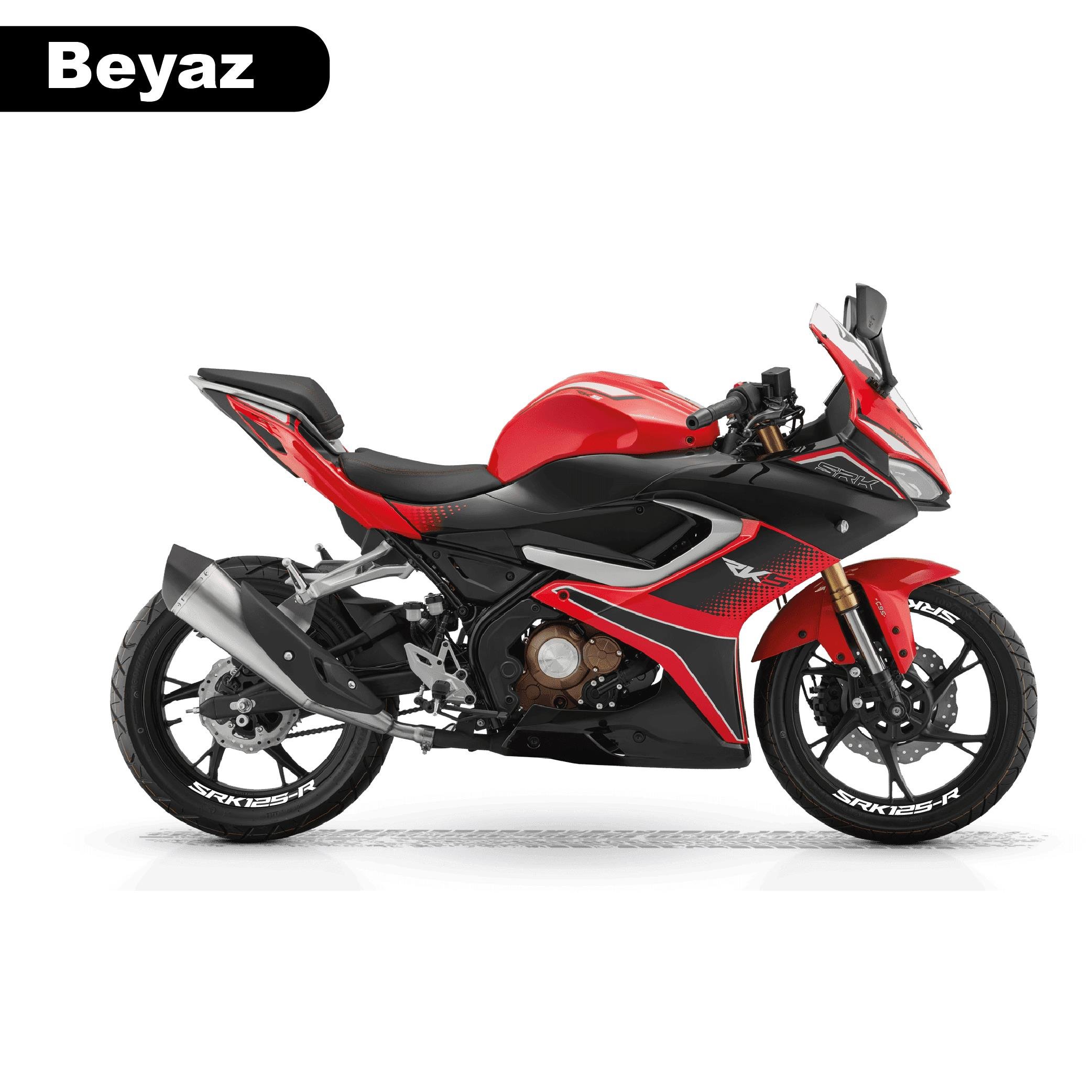 RKSRKS (QJ MOTOR) SRK 125-R Motosiklet Jant İçi Sticker Etiket Modeli Beyaz