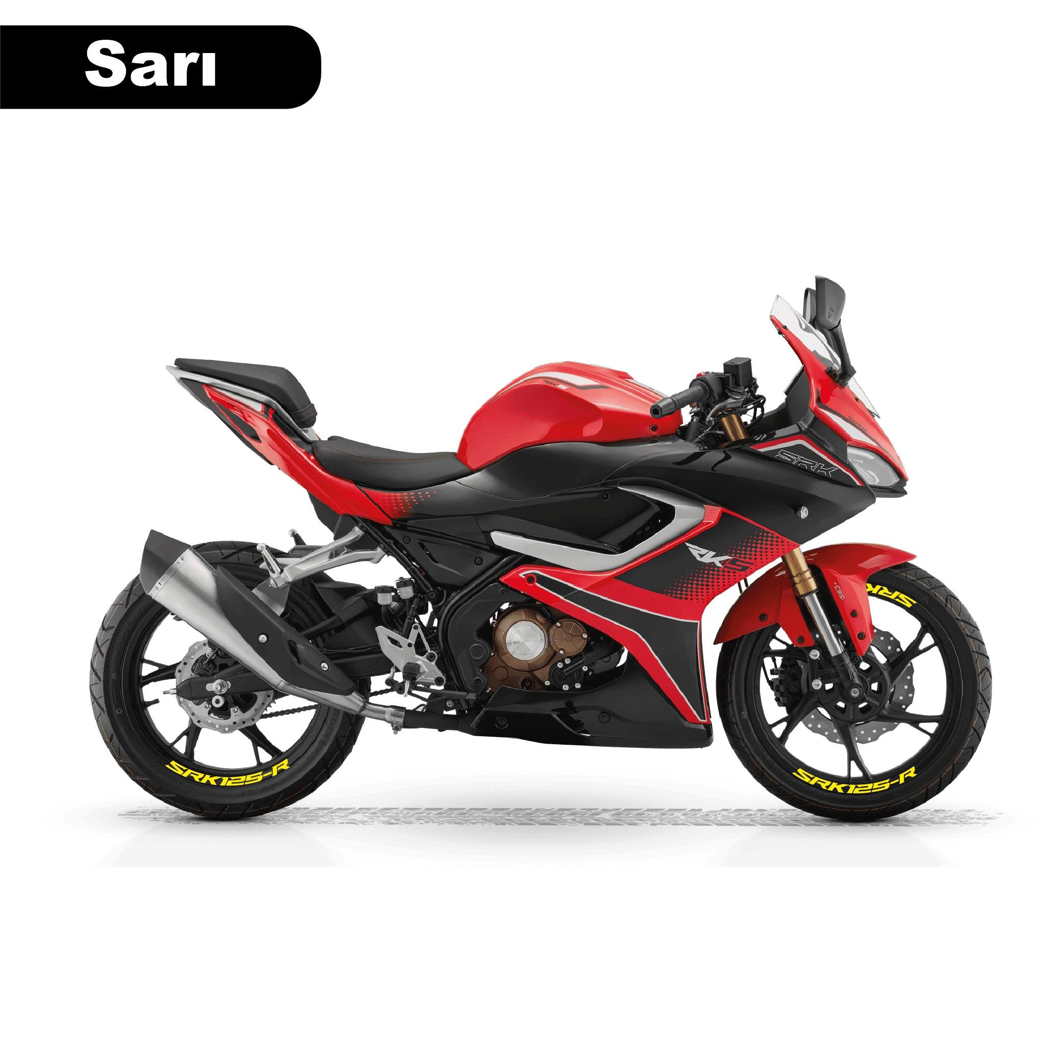 RKSRKS (QJ MOTOR) SRK 125-R Motosiklet Jant İçi Sticker Etiket Modeli Sarı