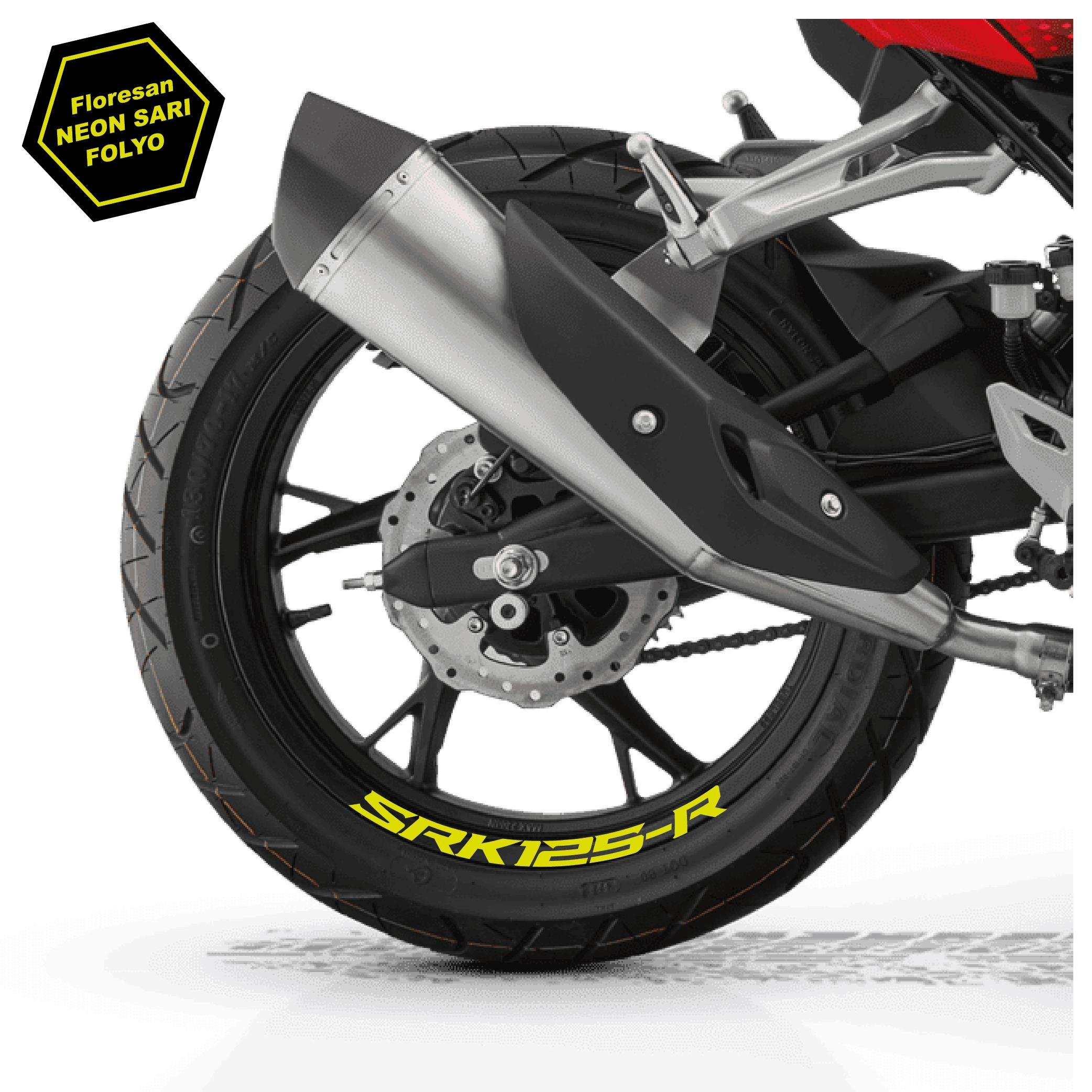 RKSRKS (QJ MOTOR) SRK 125-R Motosiklet Jant İçi Sticker Etiket Modeli Neon Sarı