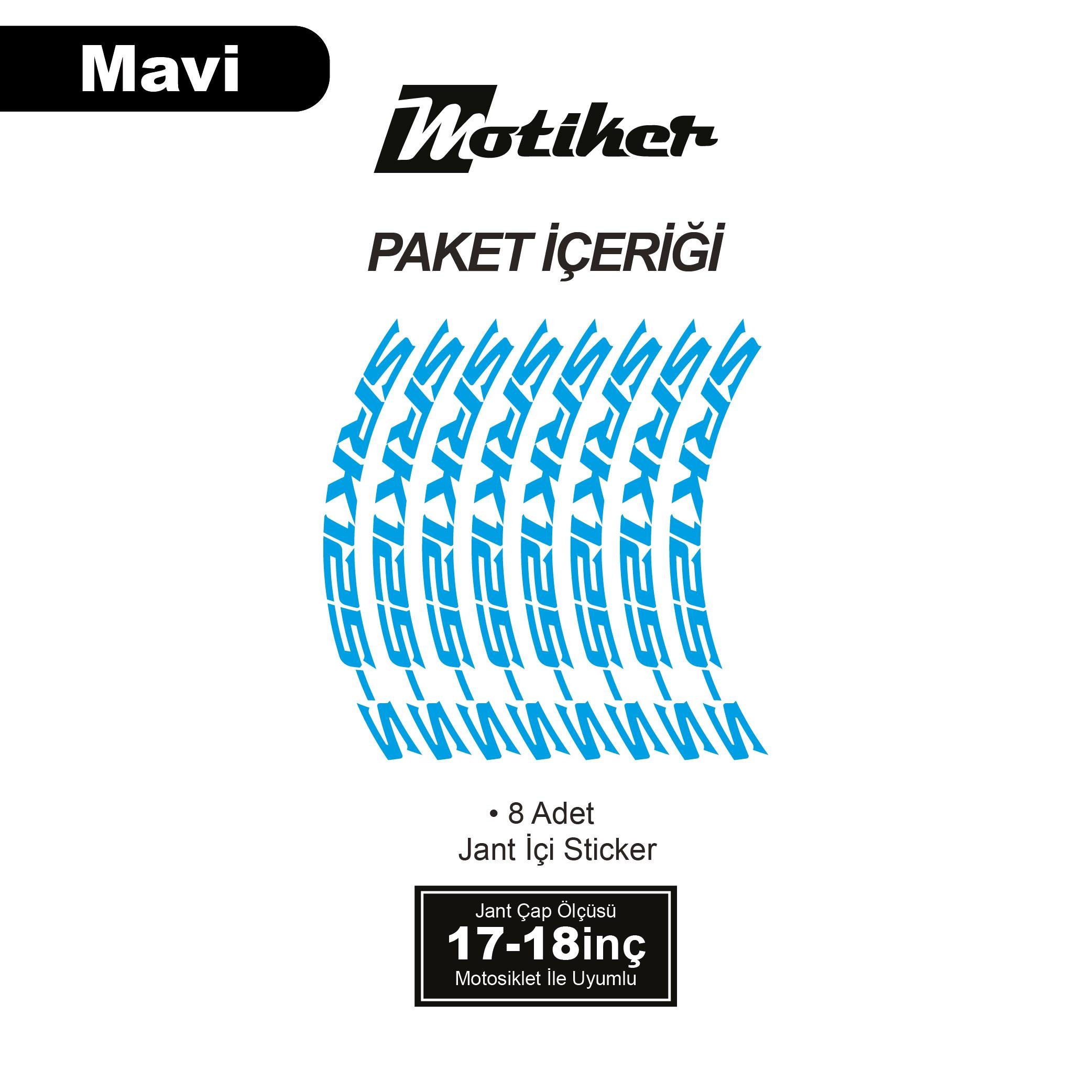 RKSRKS (QJ MOTOR) SRK 125-S Motosiklet Jant İçi Sticker Etiket Modeli Mavi