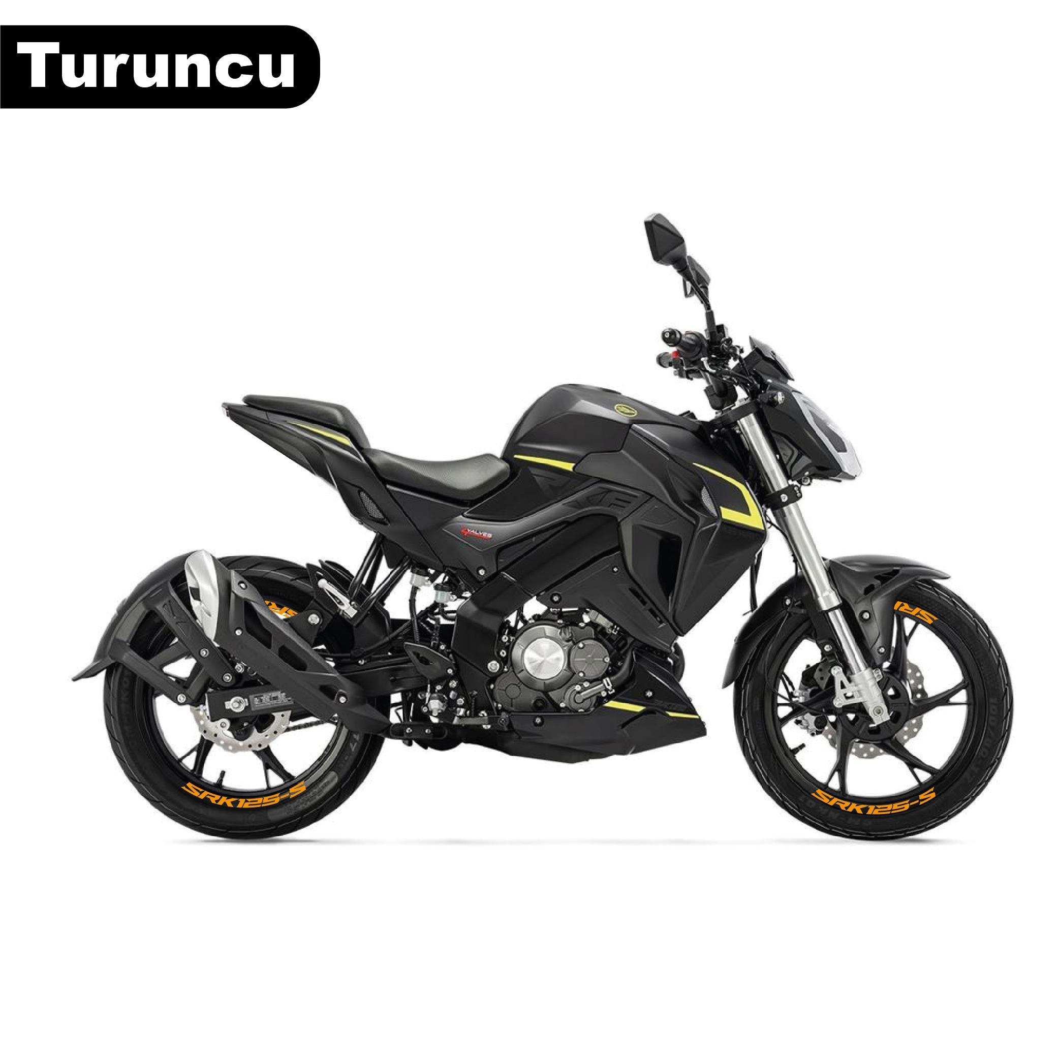 RKSRKS (QJ MOTOR) SRK 125-S Motosiklet Jant İçi Sticker Etiket Modeli Turuncu