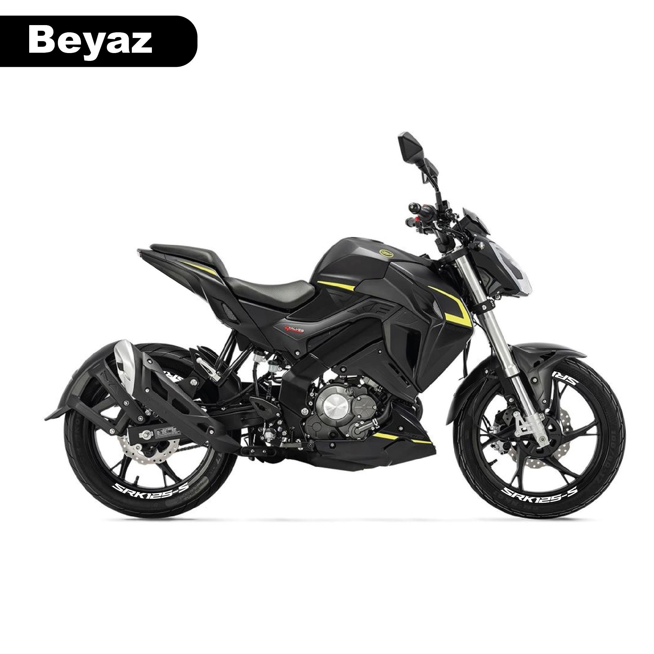 RKSRKS (QJ MOTOR) SRK 125-S Motosiklet Jant İçi Sticker Etiket Modeli Beyaz