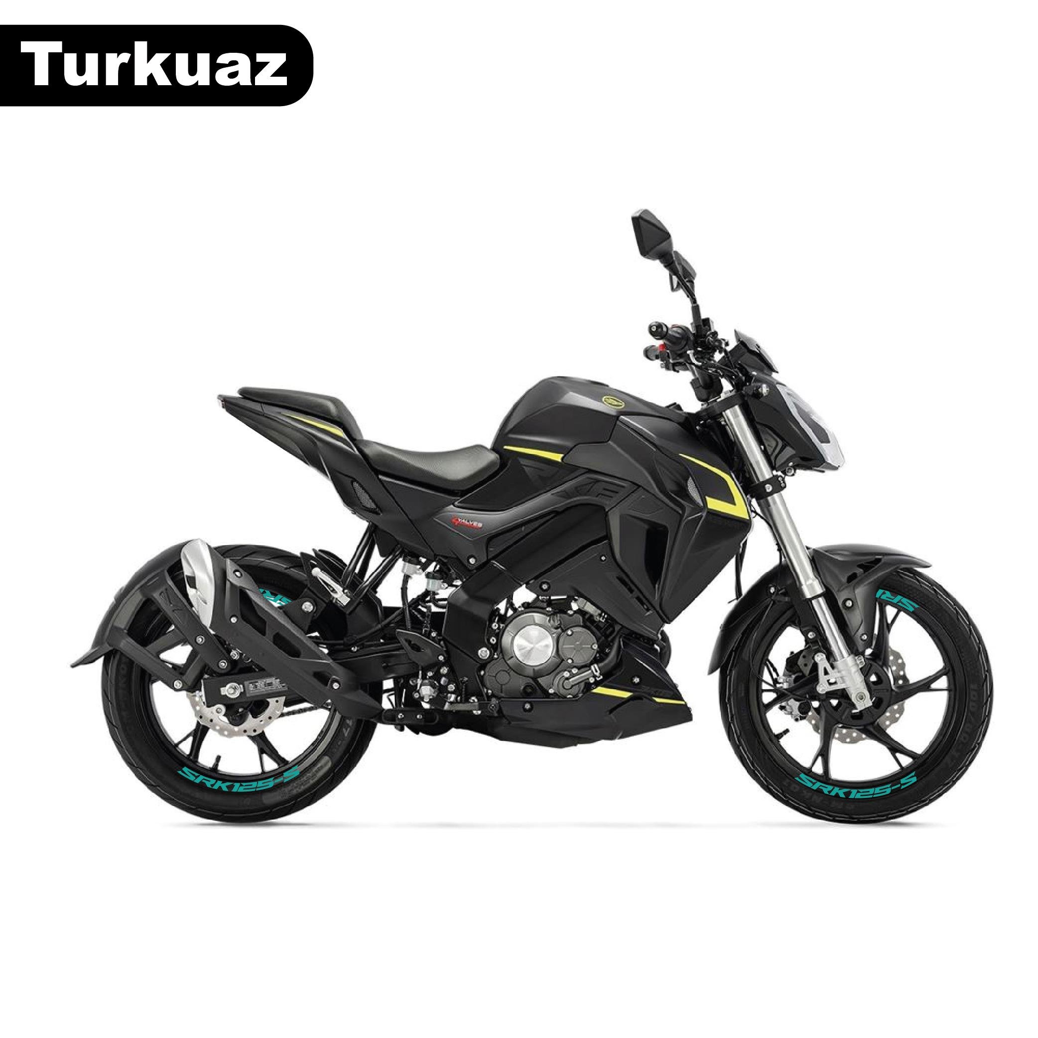 RKSRKS (QJ MOTOR) SRK 125-S Motosiklet Jant İçi Sticker Etiket Modeli Turkuaz