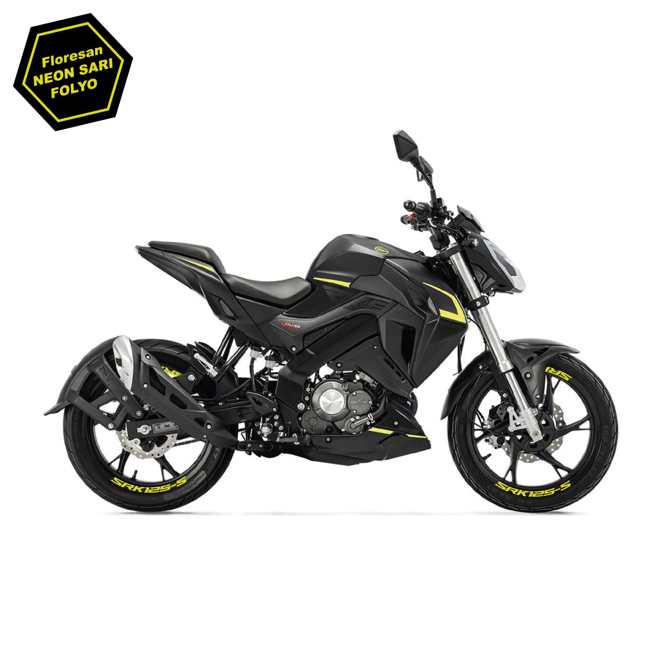 RKSRKS (QJ MOTOR) SRK 125-S Motosiklet Jant İçi Sticker Etiket Modeli Neon Sarı