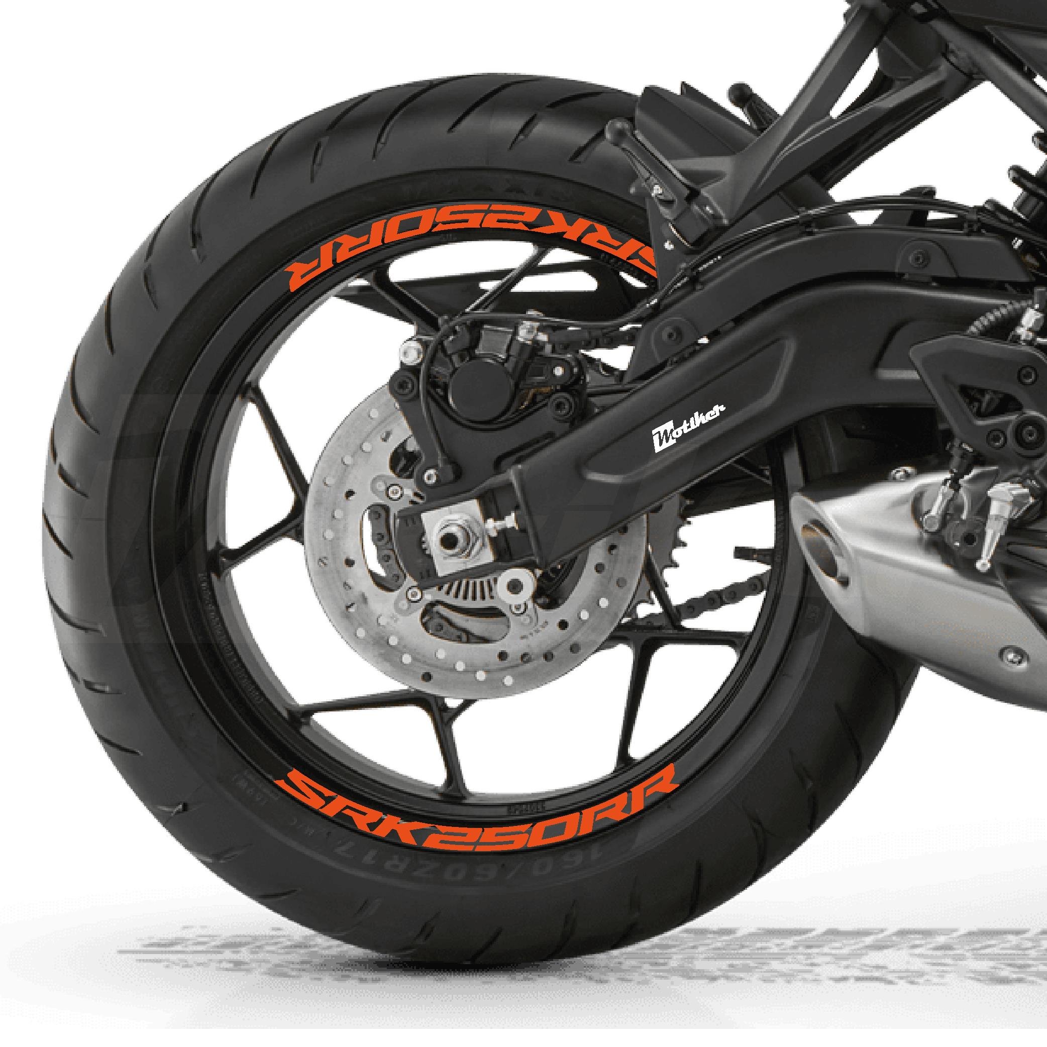 RKSRKS (QJ MOTOR) SRK 250RR Motosiklet Jant İçi Sticker Etiket Modeli Turuncu