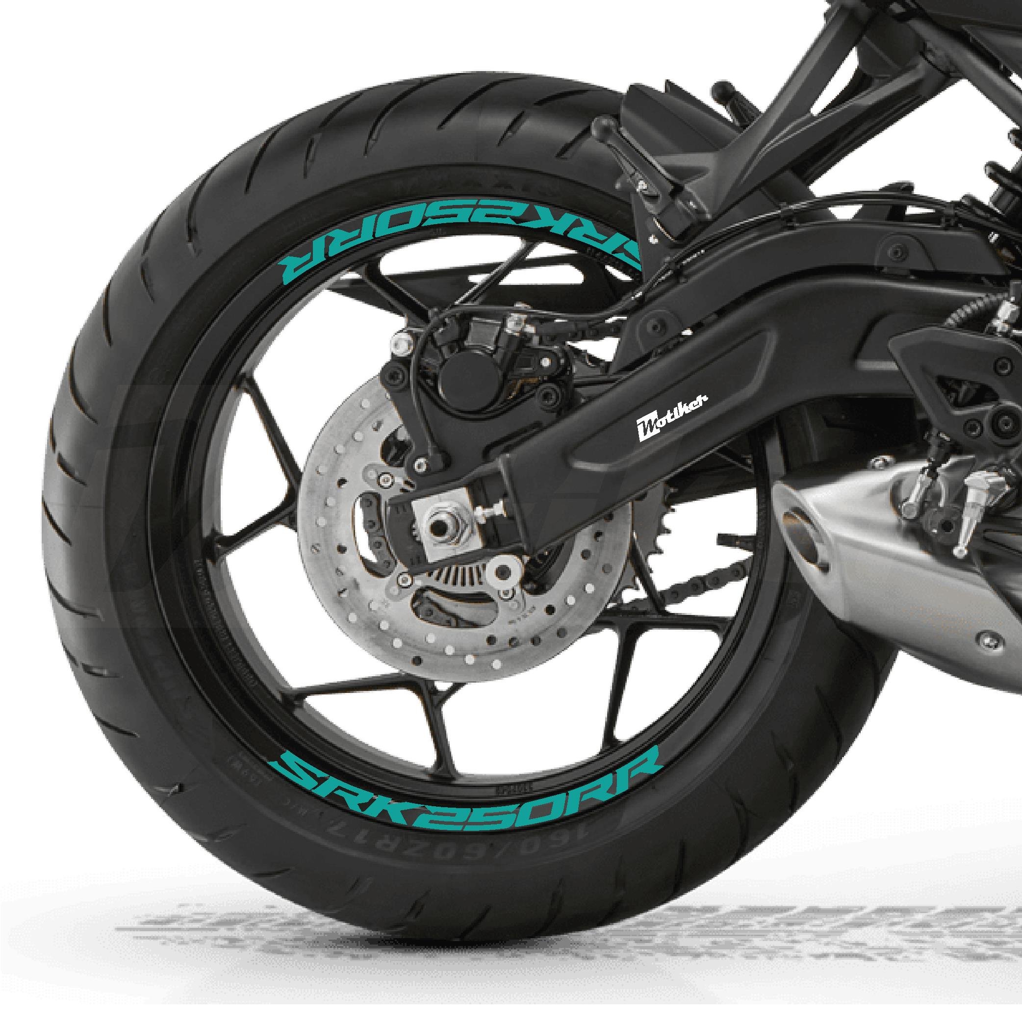RKSRKS (QJ MOTOR) SRK 250RR Motosiklet Jant İçi Sticker Etiket Modeli Turkuaz