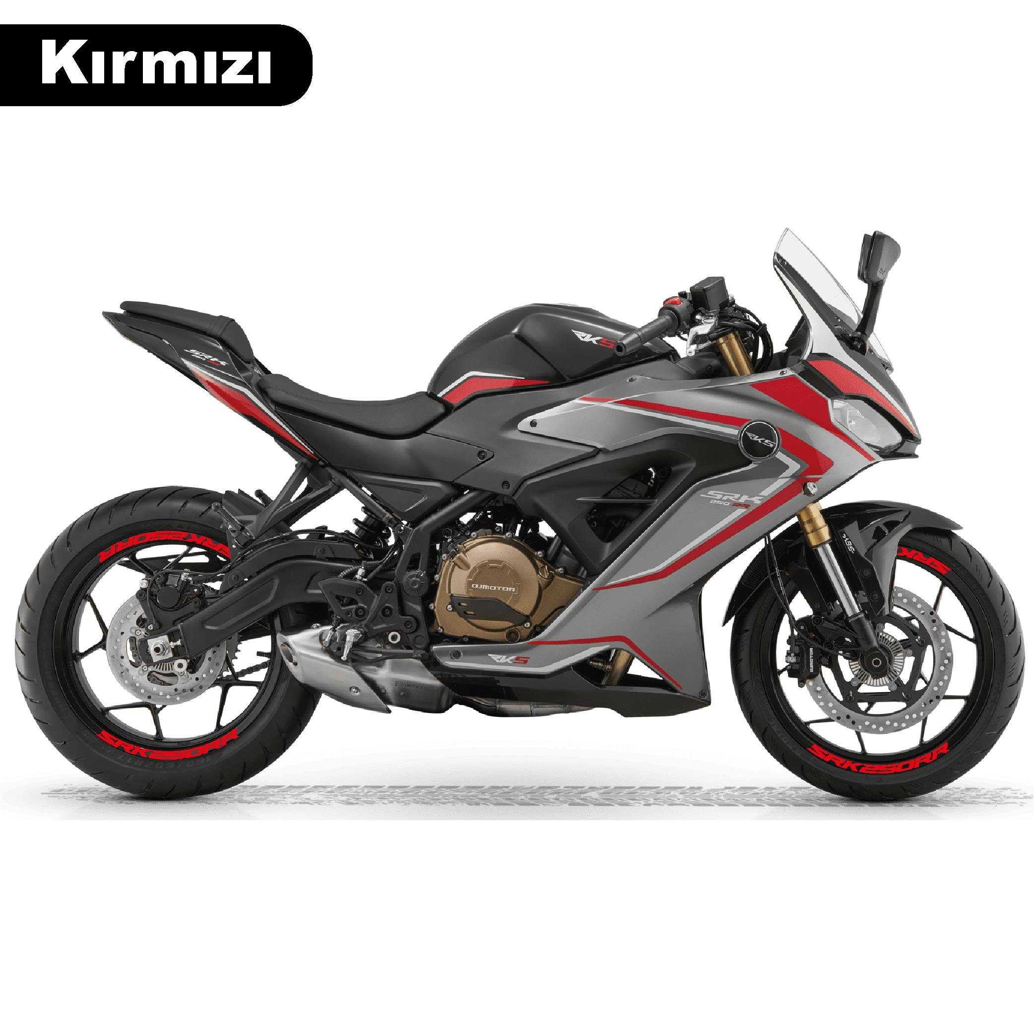 RKSRKS (QJ MOTOR) SRK 250RR Motosiklet Jant İçi Sticker Etiket Modeli Kırmızı