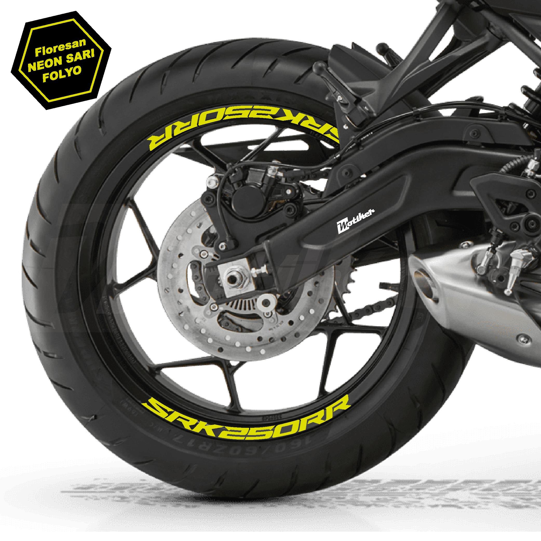 RKSRKS (QJ MOTOR) SRK 250RR Motosiklet Jant İçi Sticker Etiket Modeli Neon Sarı (Yeşil)