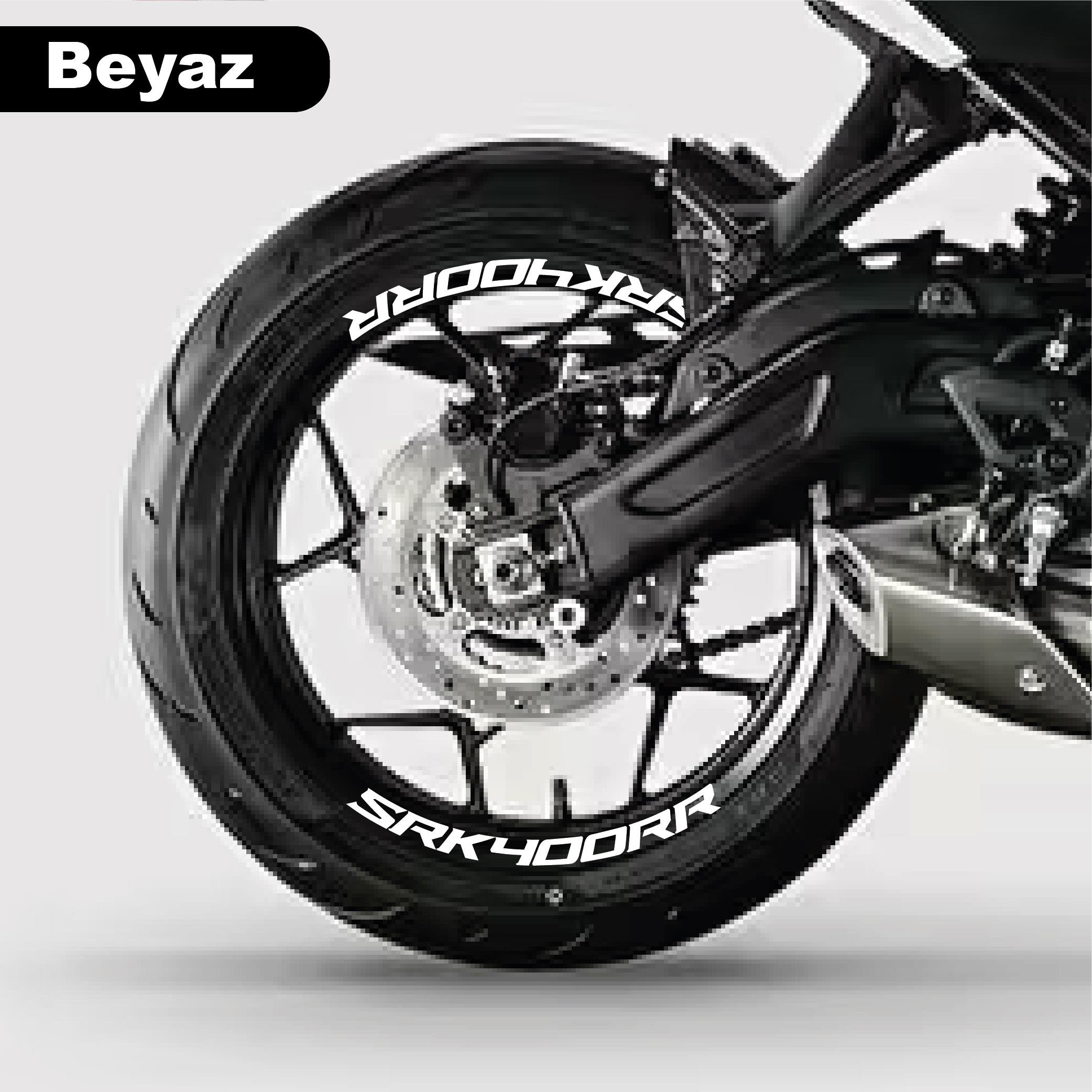 RKSRKS (QJ MOTOR) SRK 400RR Motosiklet Jant İçi Sticker Etiket Modeli Beyaz