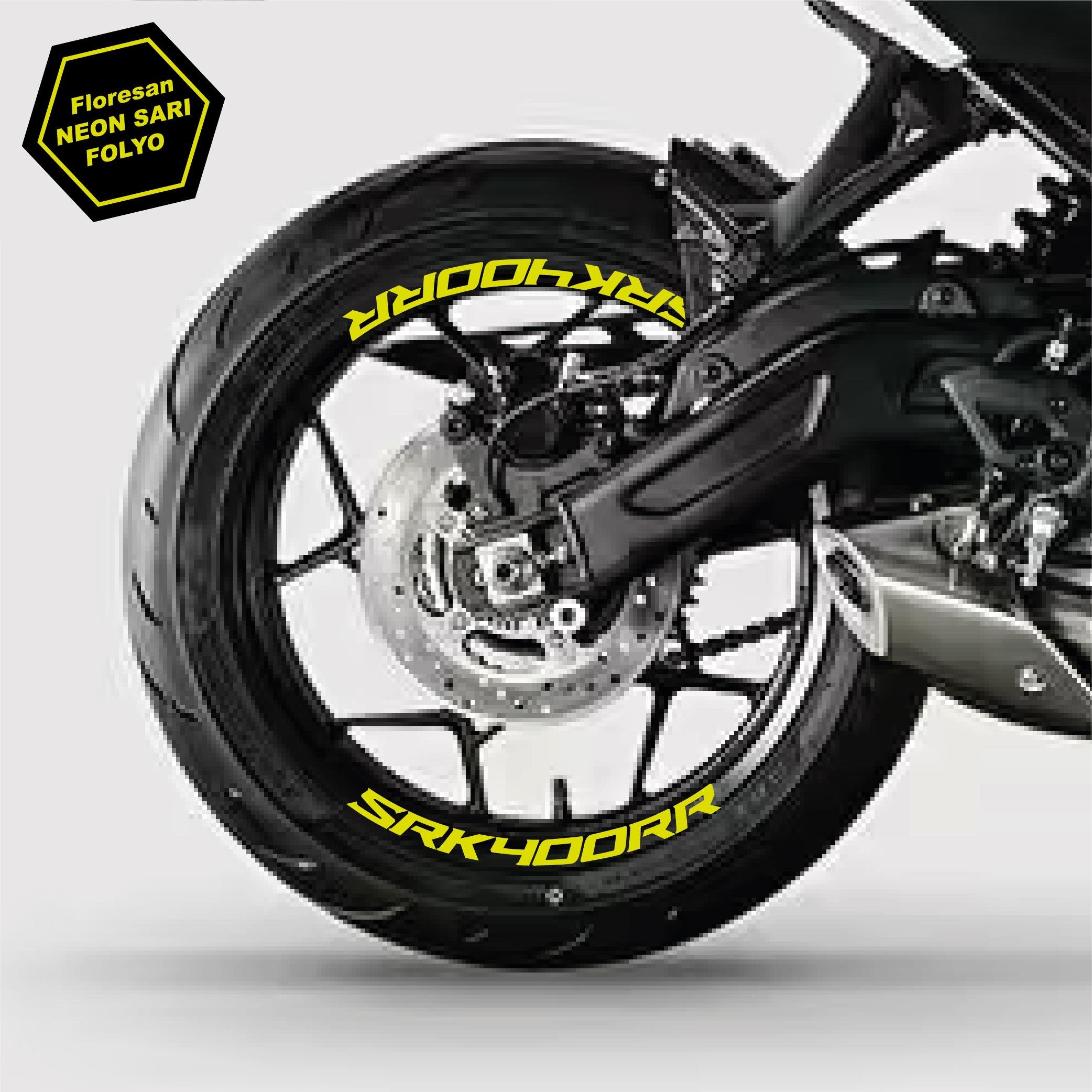 RKSRKS (QJ MOTOR) SRK 400RR Motosiklet Jant İçi Sticker Etiket Modeli Neon Sarı