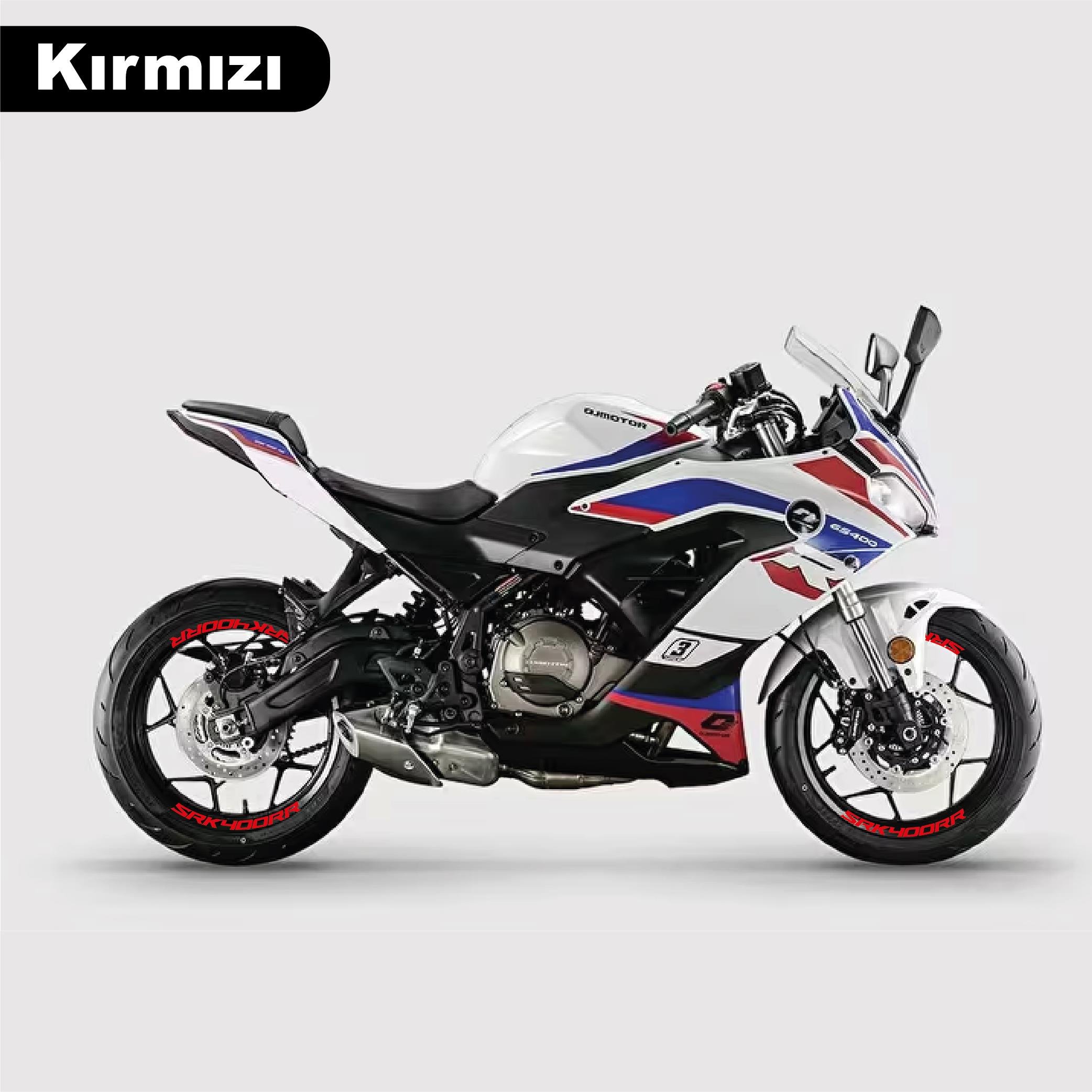 RKSRKS (QJ MOTOR) SRK 400RR Motosiklet Jant İçi Sticker Etiket Modeli Kırmızı 