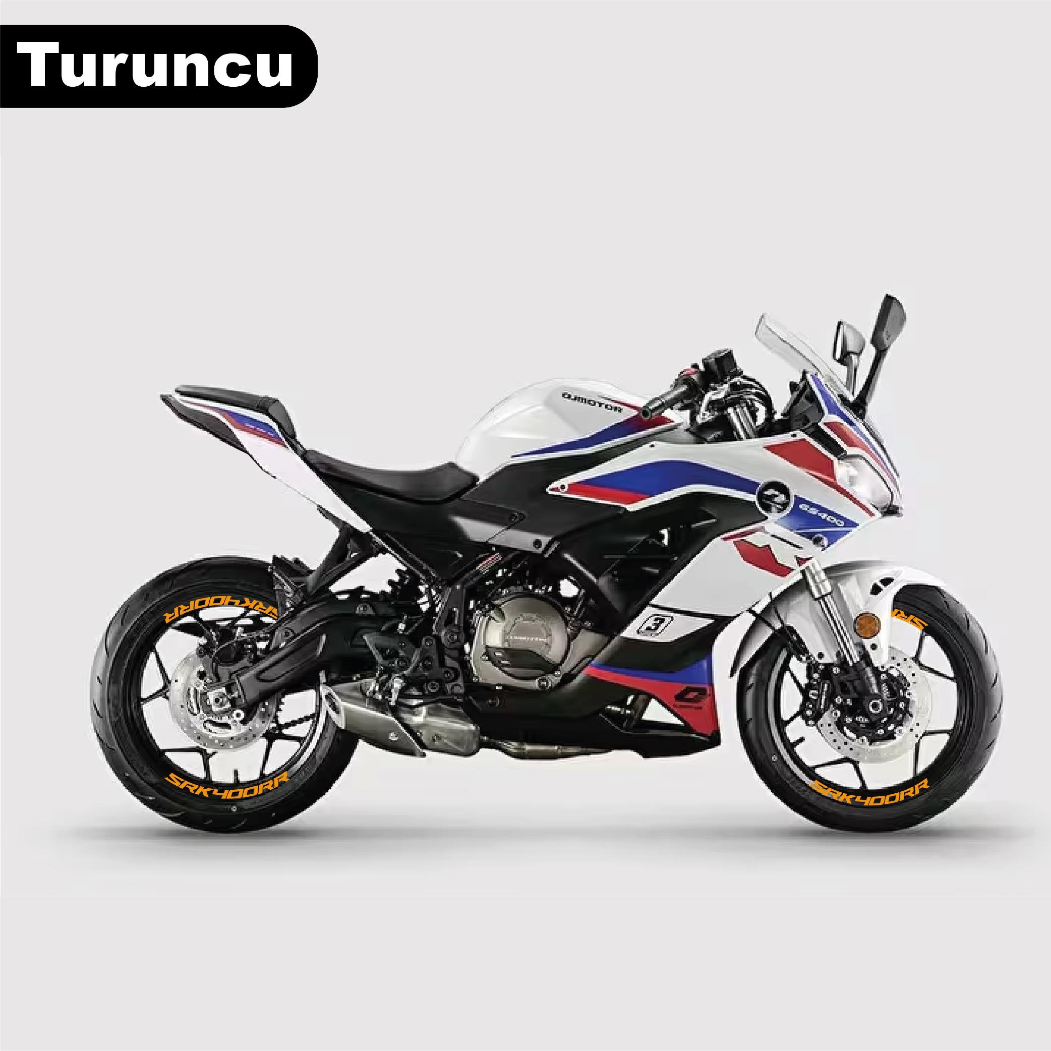 RKSRKS (QJ MOTOR) SRK 400RR Motosiklet Jant İçi Sticker Etiket Modeli Turuncu