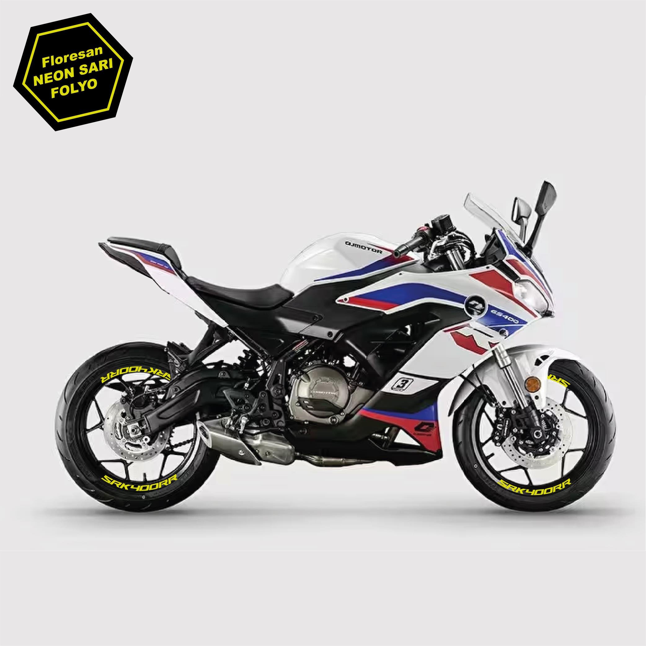RKSRKS (QJ MOTOR) SRK 400RR Motosiklet Jant İçi Sticker Etiket Modeli Neon Sarı